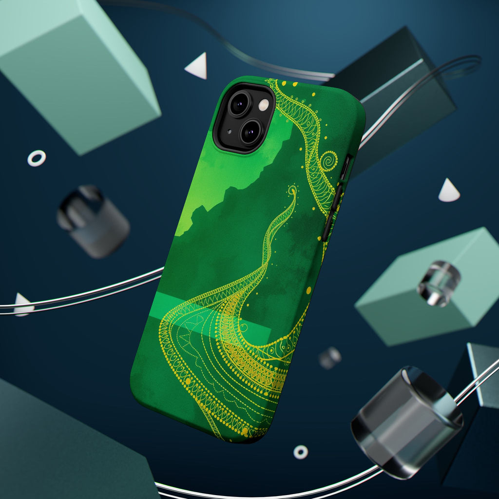 iPhone Emerald Green And Gold Zentangle Flow Slim iPhone Everyday · iPhone Case
