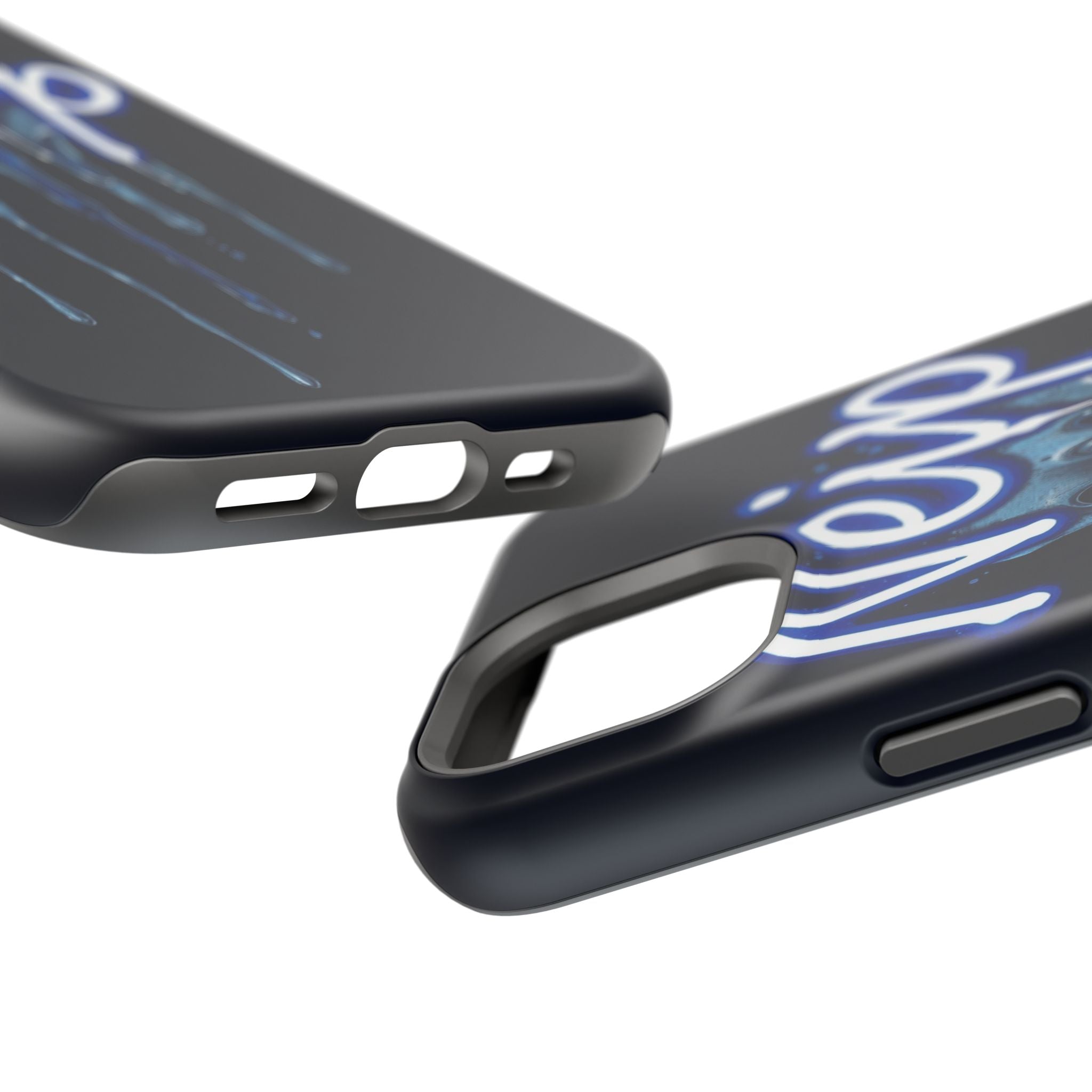 iPhone Midnight Blue And Silver Neon Drip Slim iPhone Everyday Designer · iPhone