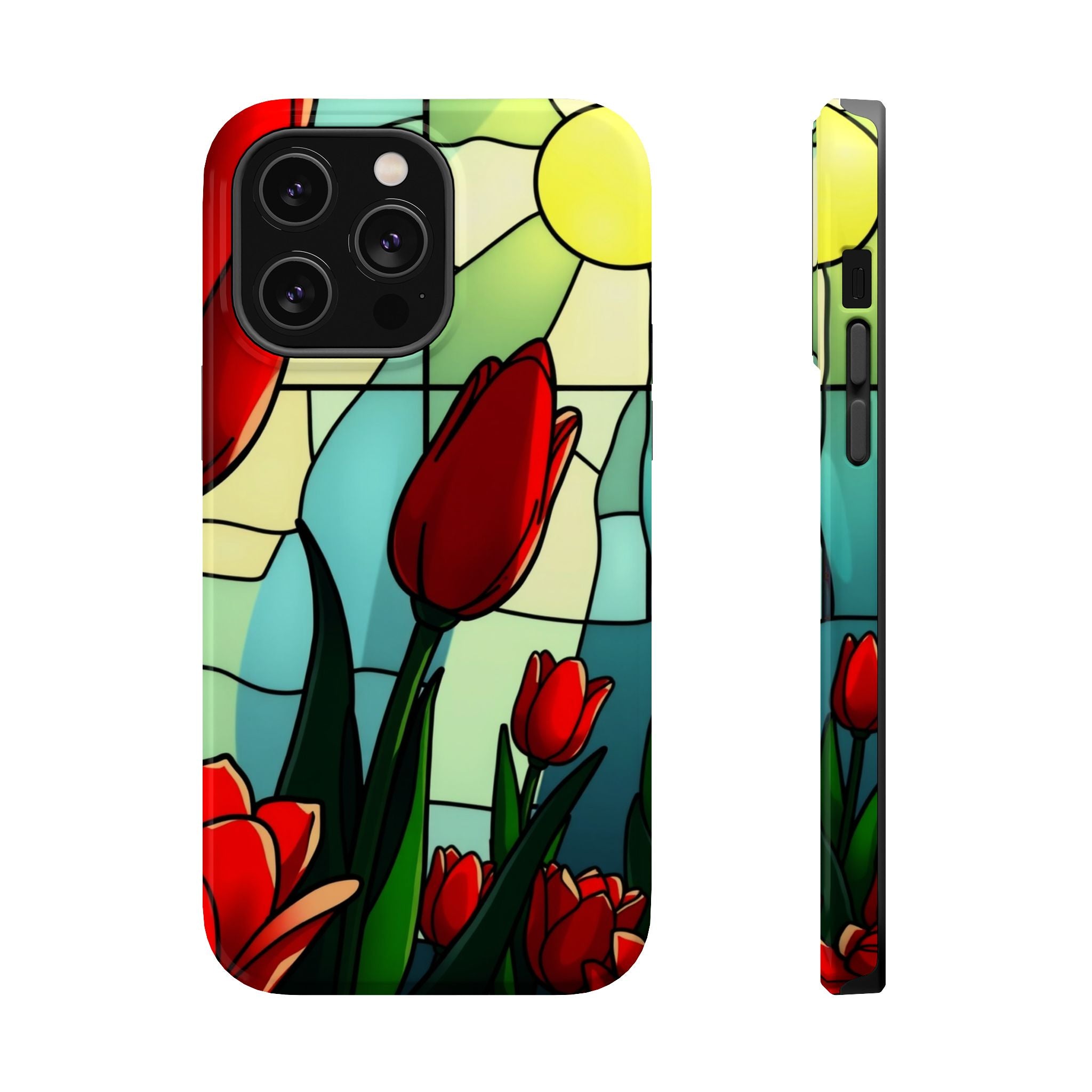 iPhone Tulip Row Stained Glass Slim Everyday Designer Case · iPhone Case
