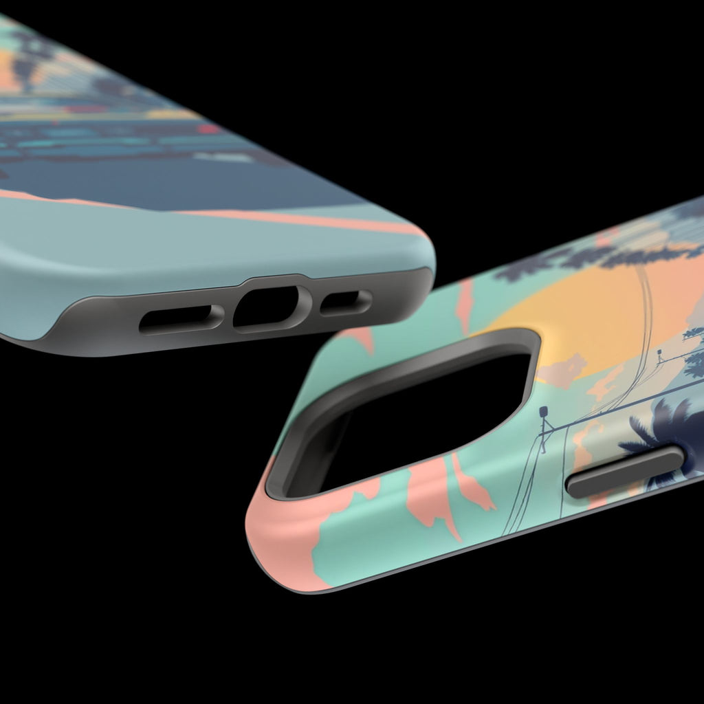 iPhone Sunset Drive 80s Pop Art Bold Slim Everyday Designer Case · iPhone Case