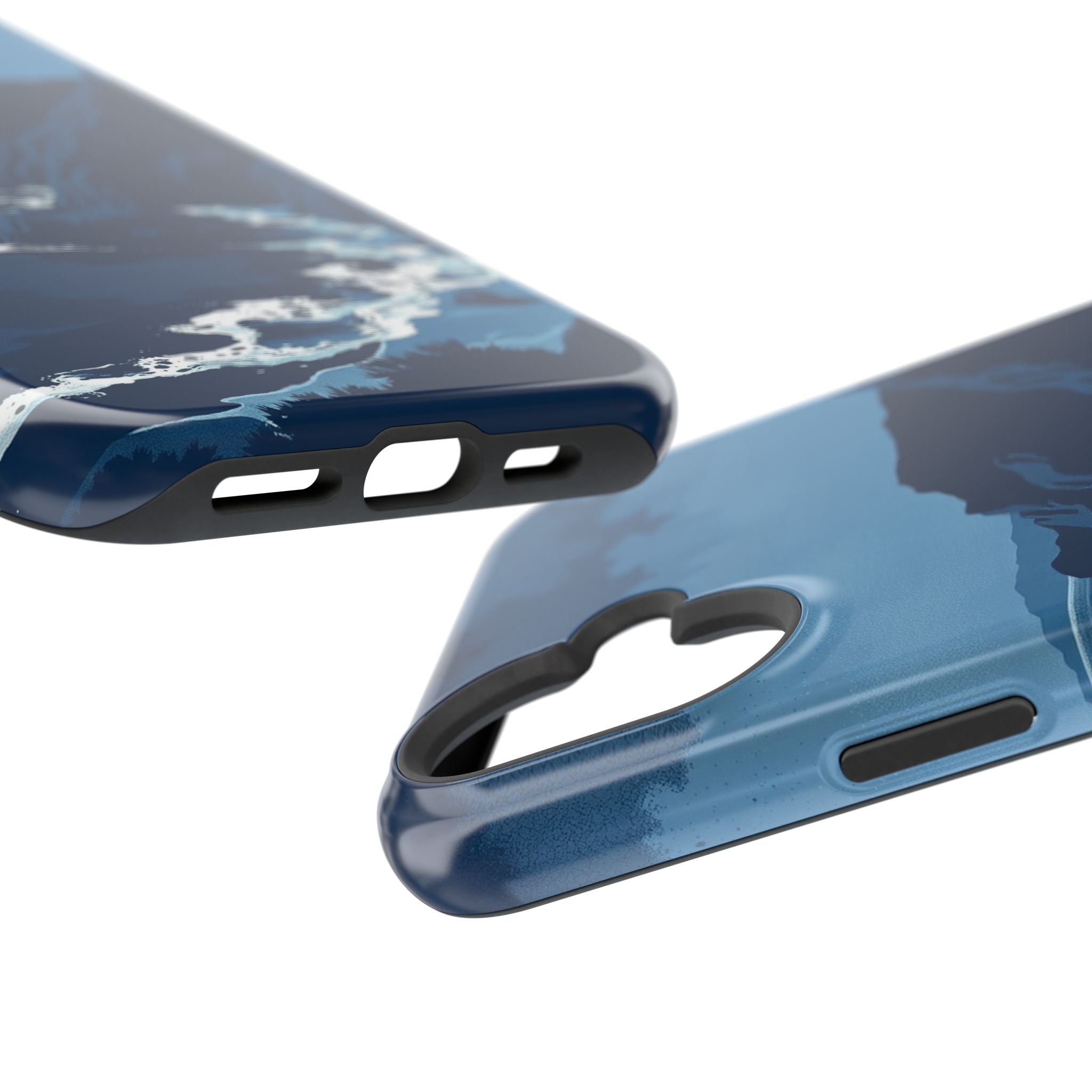 iPhone Midnight Blue And Silver Hibiscus Coast Carry Case Slim Snap Case · iPhon