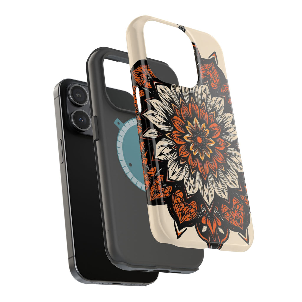 iPhone Burnt Orange And Sand Floral Mandala Slim Snap Cas Carry Case · iPhone Ca