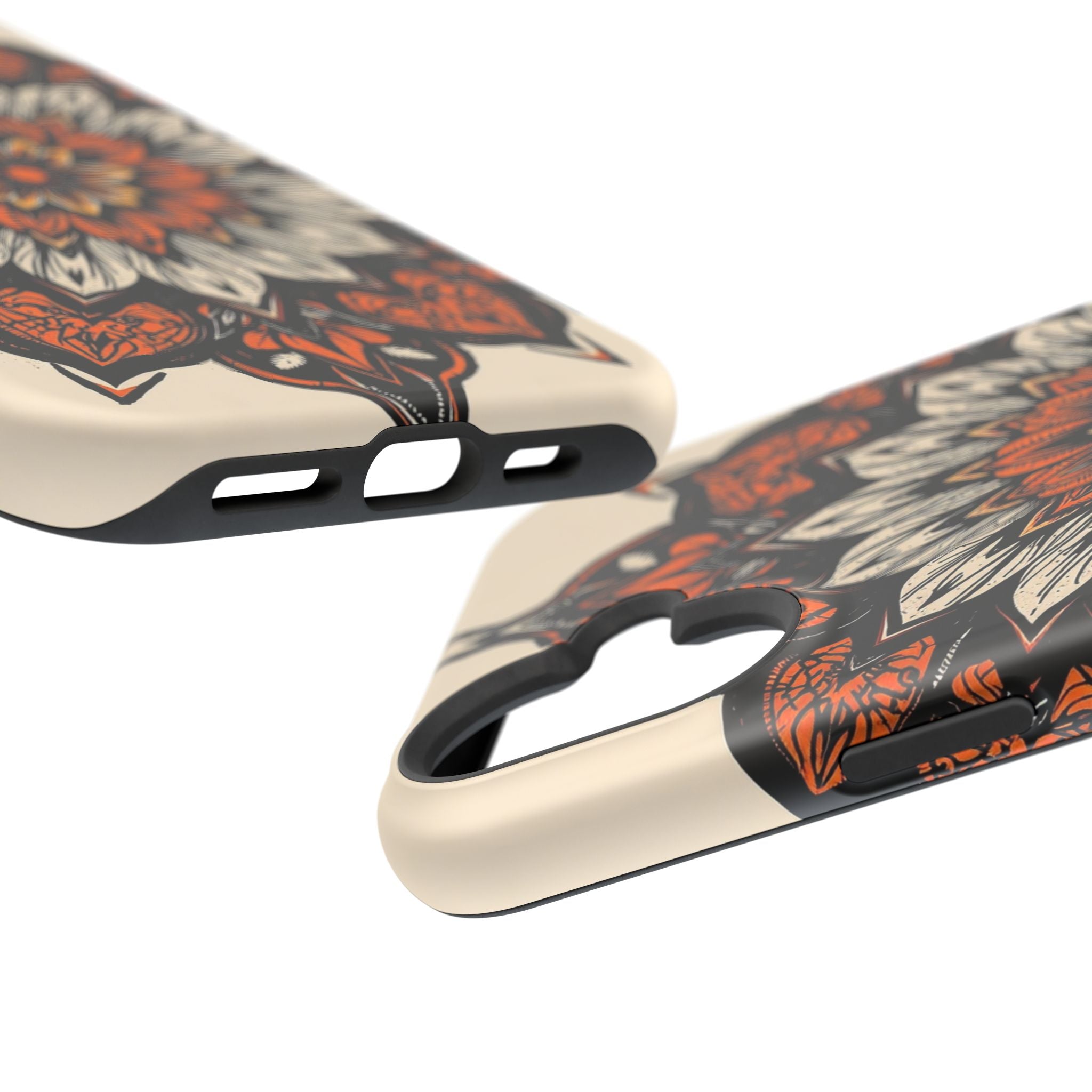 iPhone Burnt Orange And Sand Floral Mandala Slim Snap Cas Carry Case · iPhone Ca