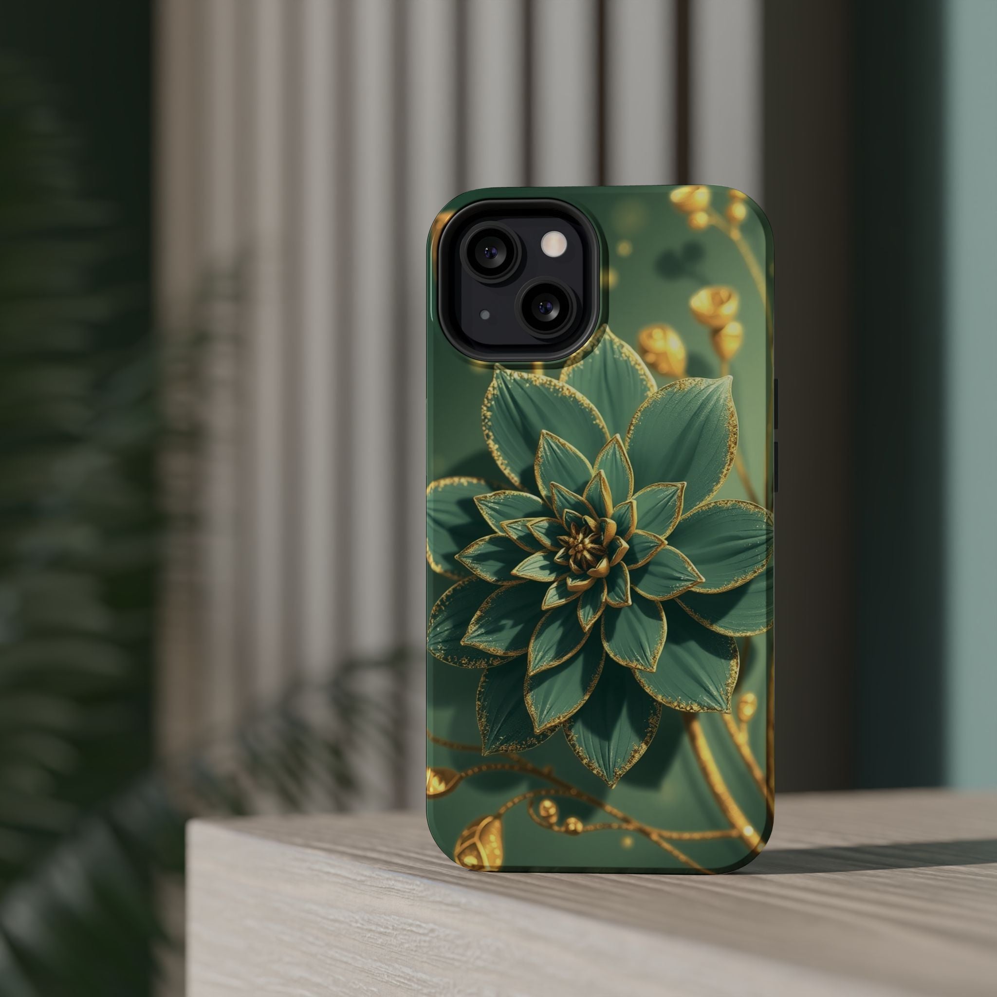 iPhone Floral Gold Foil Pixel Art -Bit Slim Everyday Designer Case · iPhone Case