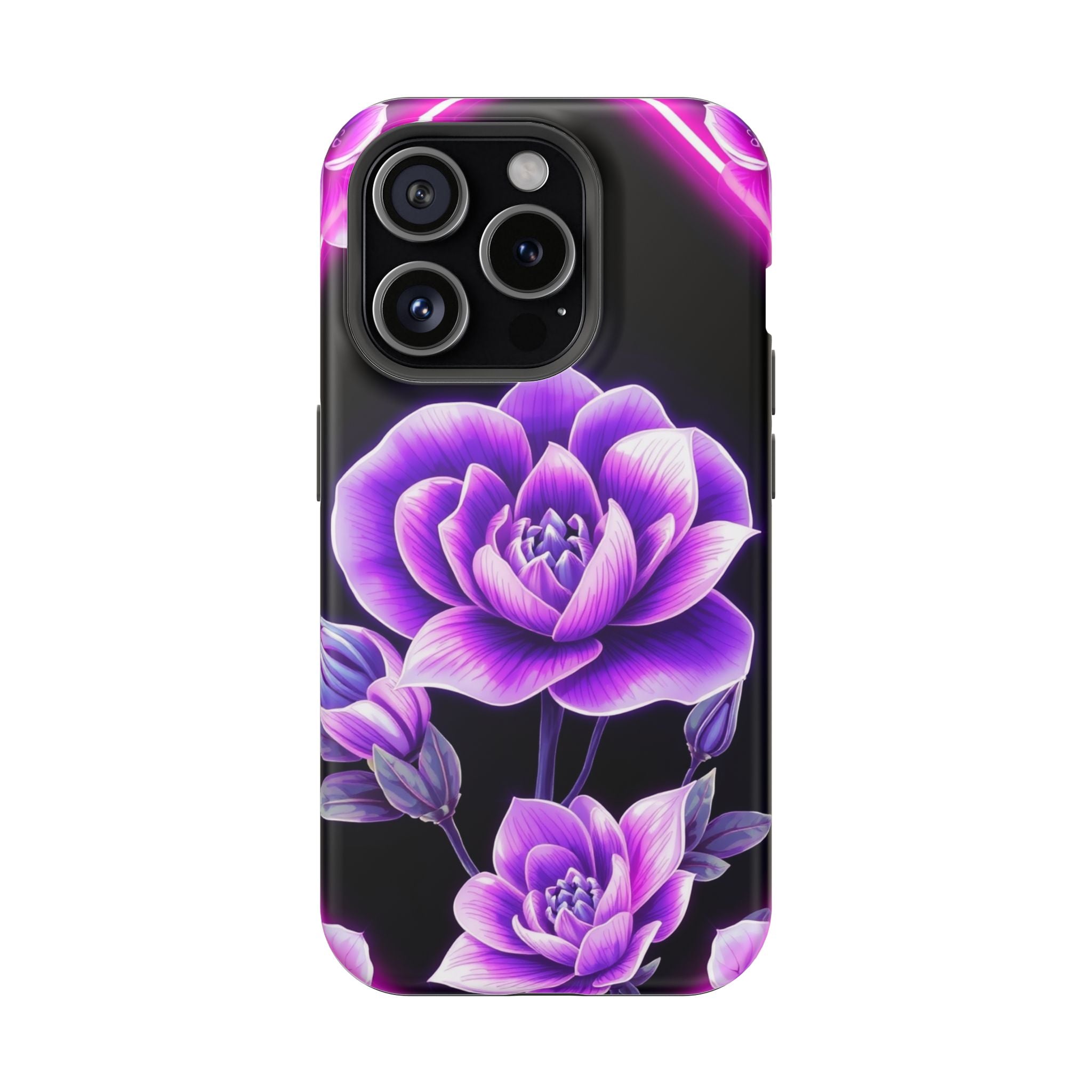iPhone Floral Ombre Neon Cyberpunk Bold Modern Everyday Snap Case · iPhone Case