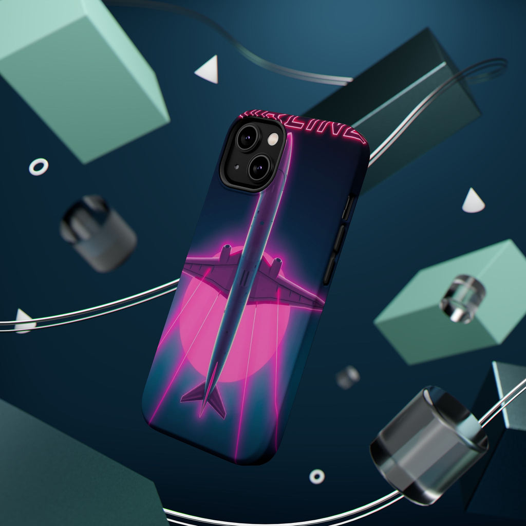 iPhone Cyan And Magenta Retro Airline Poster Slim Everyday Designer Case · iPhon