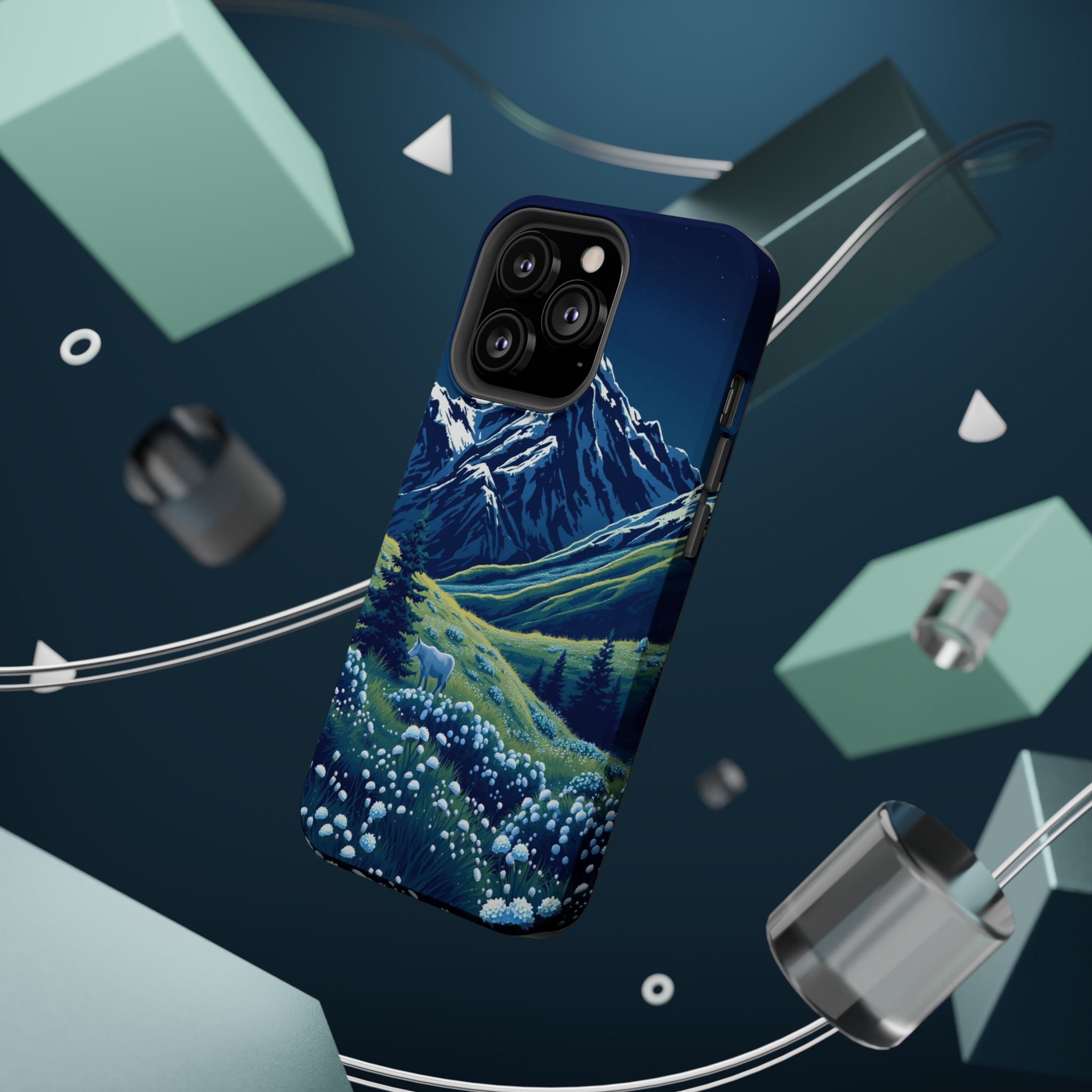 iPhone Midnight Blue And Silver Alpine Meadow Slim iPhone Everyday · iPhone Case