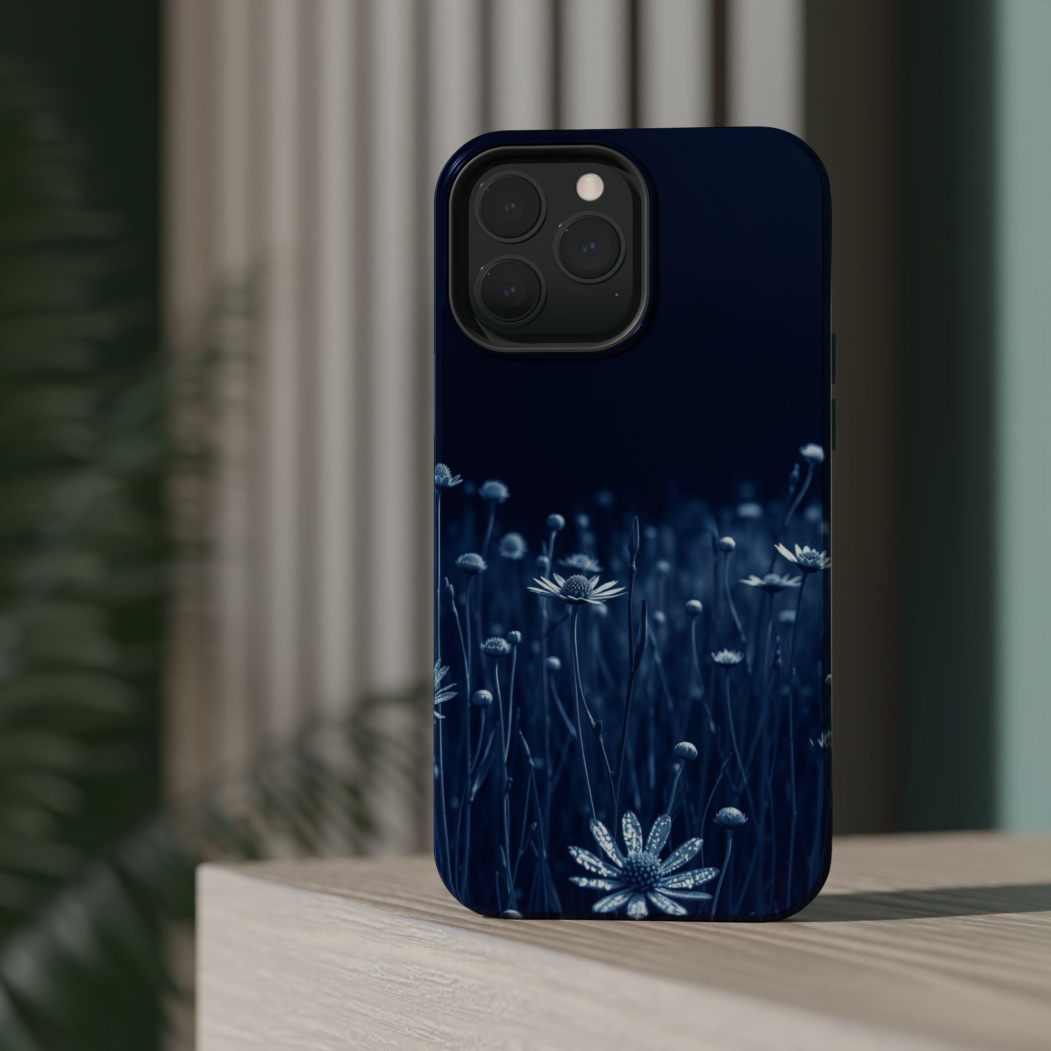 iPhone Midnight Blue And Silver Wildflower Field Clean iPhone Minimal · iPhone C