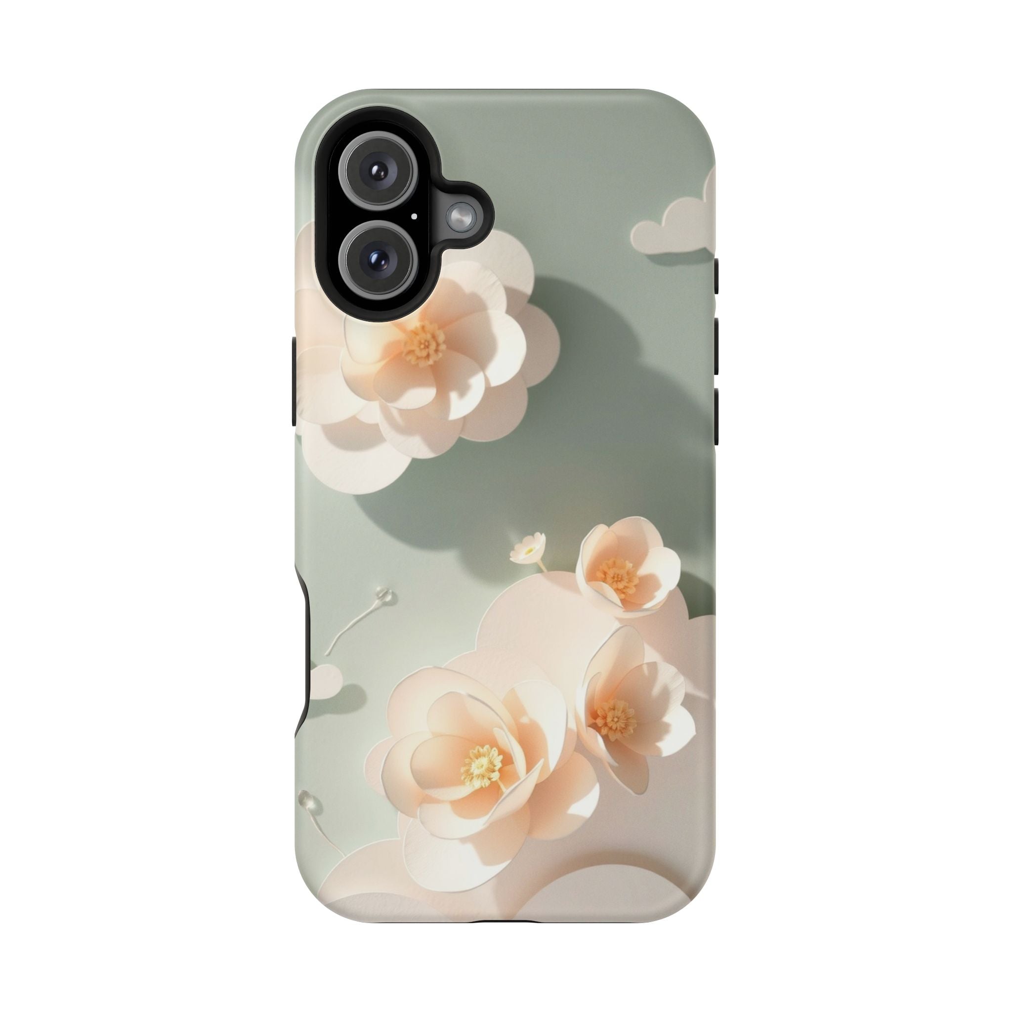iPhone Sage And Ivory Pastel Floral Cloud Slim iPhone Everyday Designer · iPhone