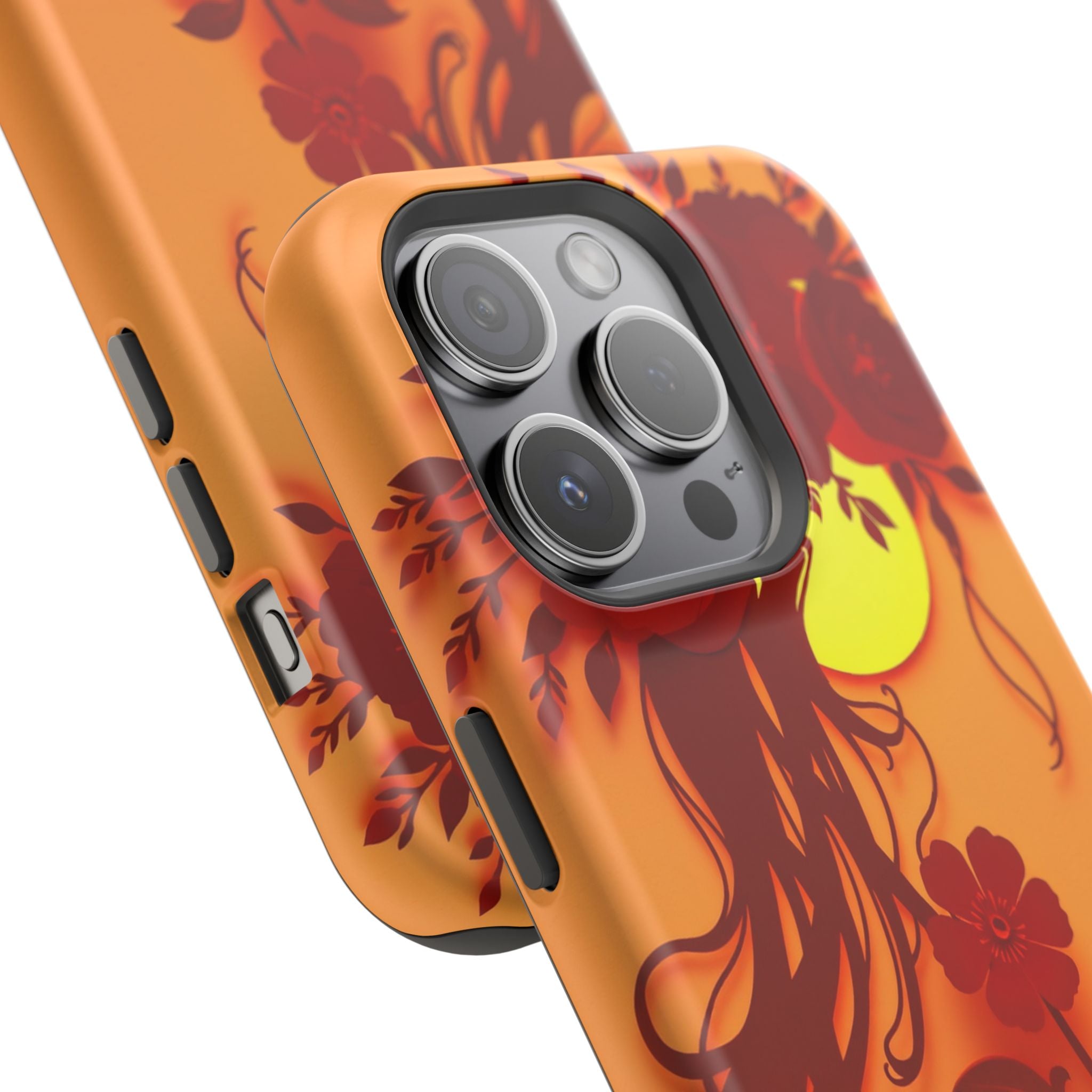 iPhone Sunset Amber And Peach Floral Crown Slim iPhone Everyday · iPhone Case
