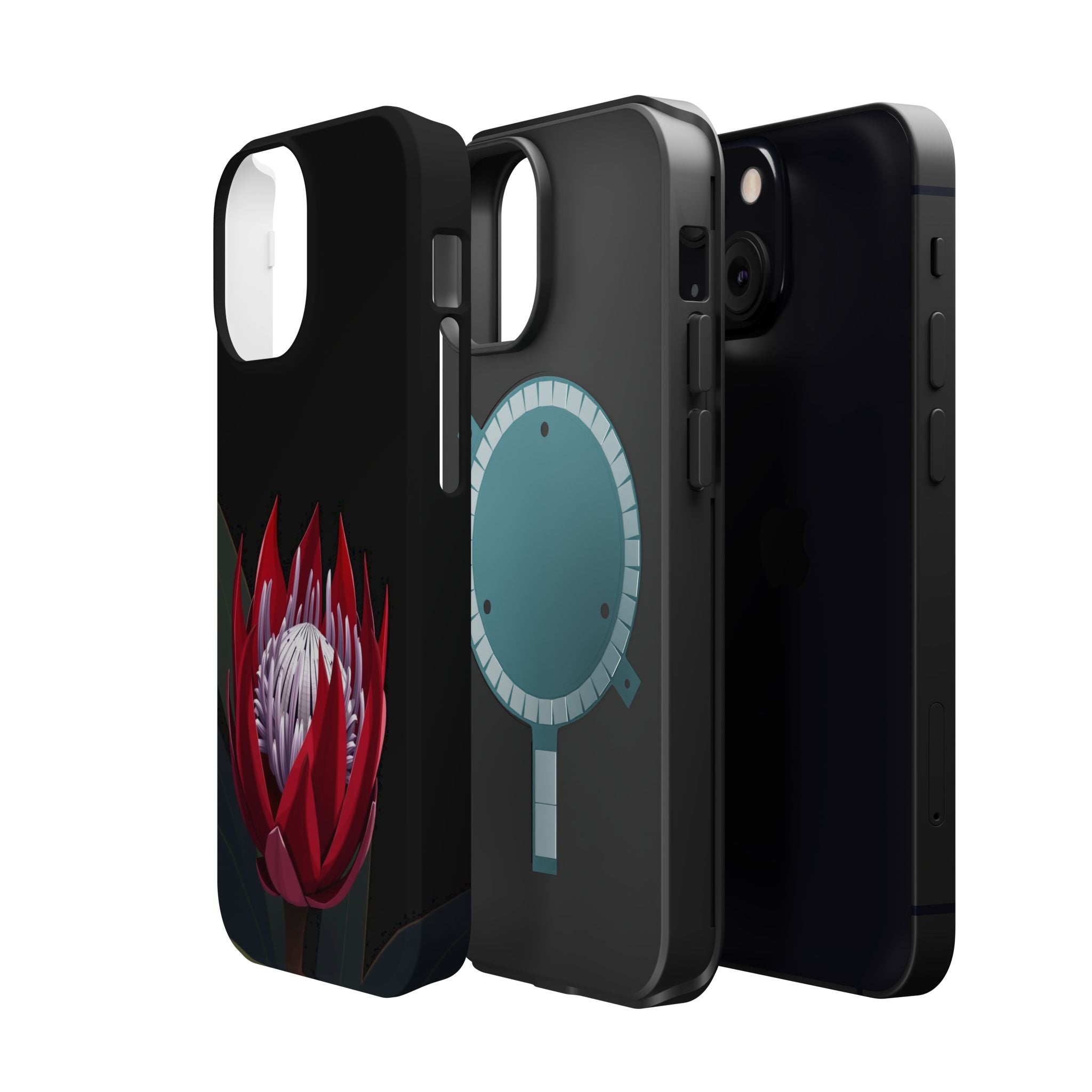 iPhone Black And Crimson Protea Bold Slim Everyday Designer Case · iPhone Case