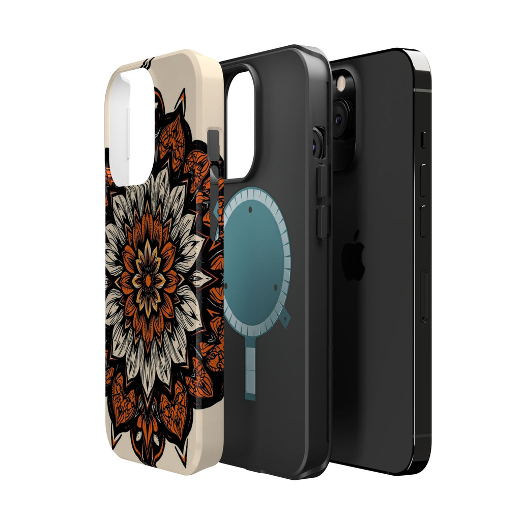 iPhone Burnt Orange And Sand Floral Mandala Slim Snap Cas Carry Case · iPhone Ca