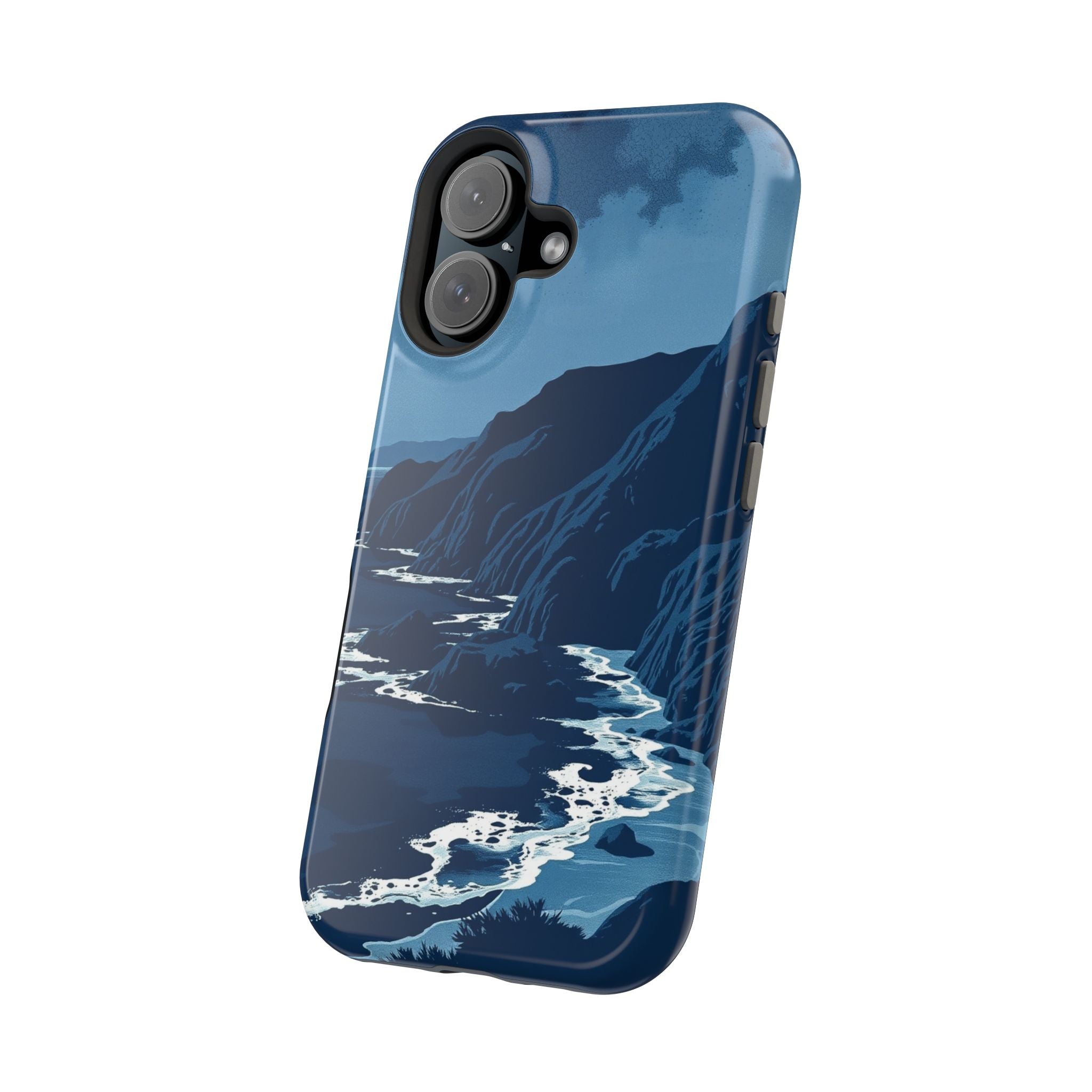 iPhone Midnight Blue And Silver Hibiscus Coast Carry Case Slim Snap Case · iPhon