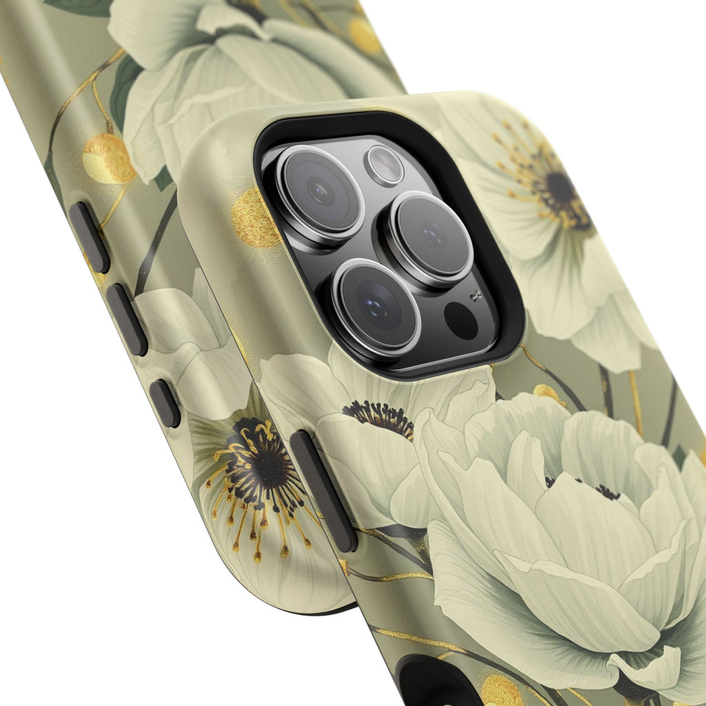 iPhone Sage And Ivory Floral Ink Wash Slim Everyday iPhone 14 Designer · iPhone
