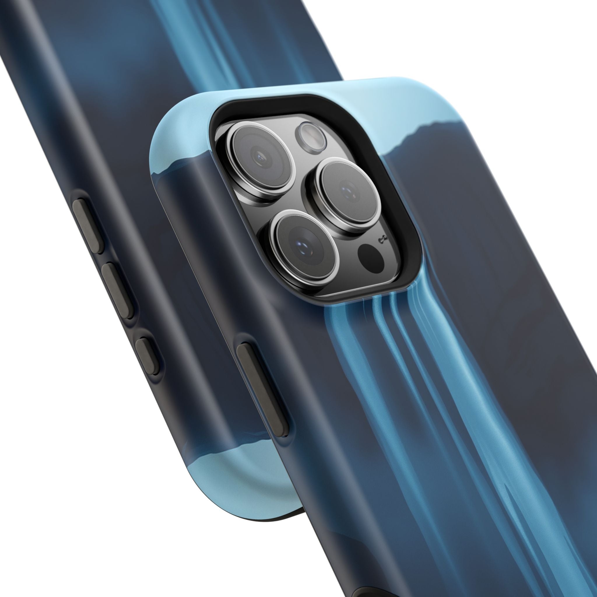 iPhone Midnight Blue And Silver Waterfall Mist Soft iPhone Finish · iPhone Case