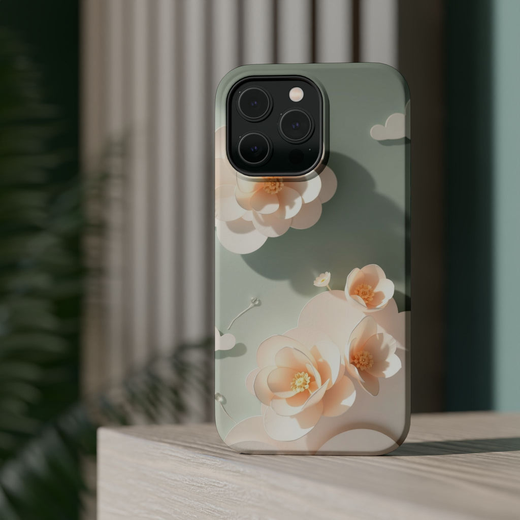 iPhone Sage And Ivory Pastel Floral Cloud Slim iPhone Everyday Designer · iPhone