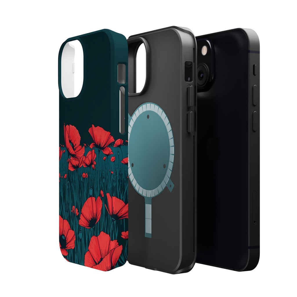 iPhone Poppy Field Dark Gothic Ink Clean Minimal Snap Cas Slim Snap Case · iPhon