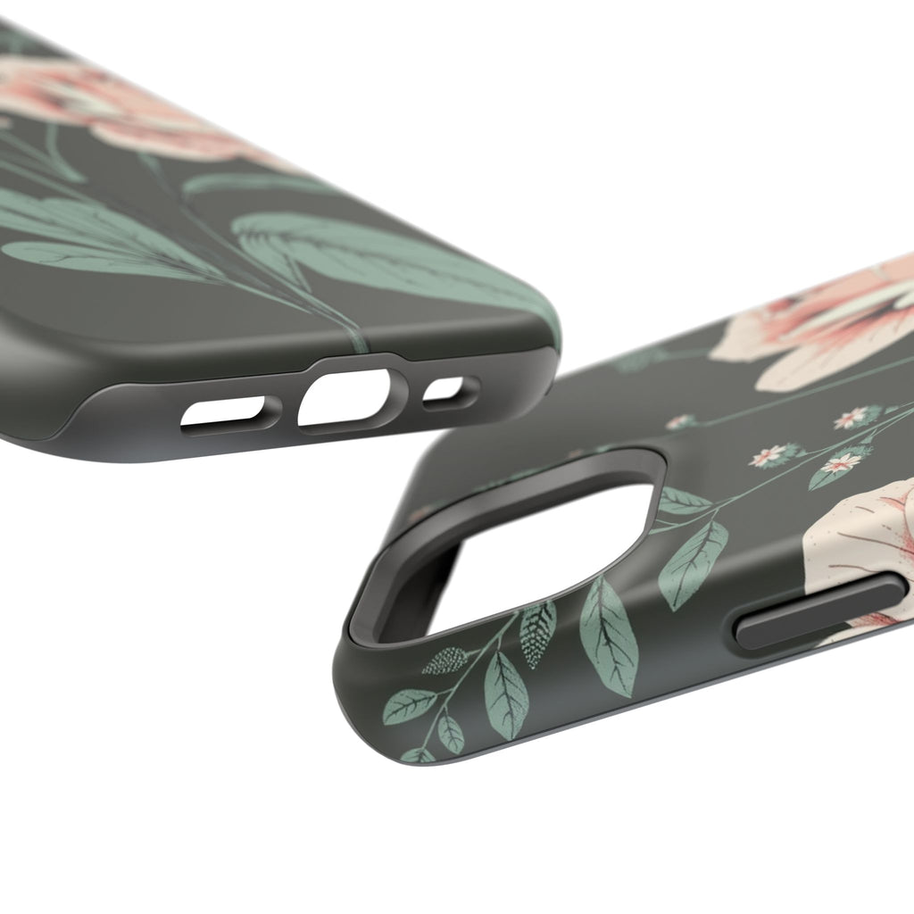 iPhone Mint And Blush Vintage Botanical Print Slim Everyday Designer Case · iPho