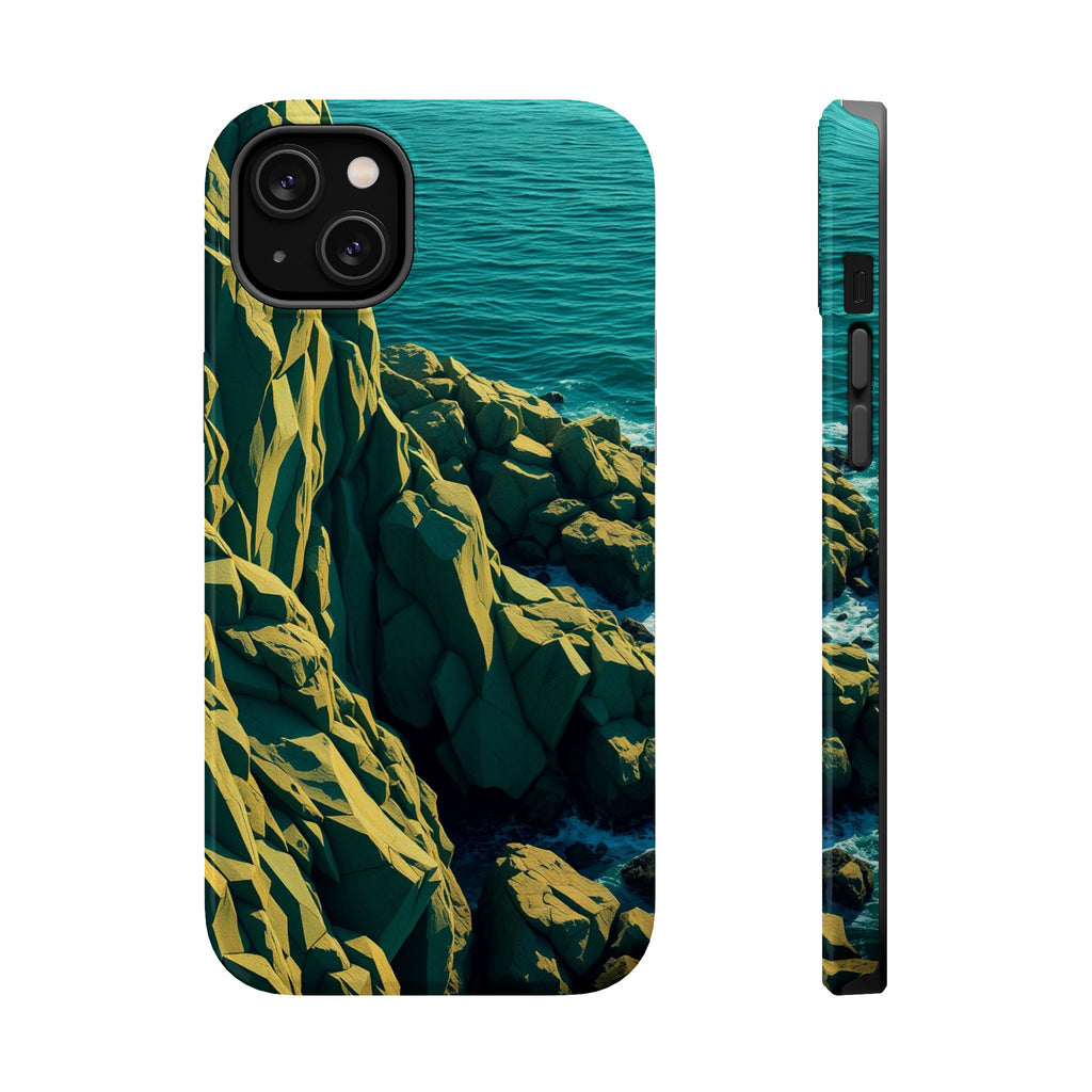 iPhone Emerald Green And Gold Rocky Coastline Slim iPhone Everyday · iPhone Case