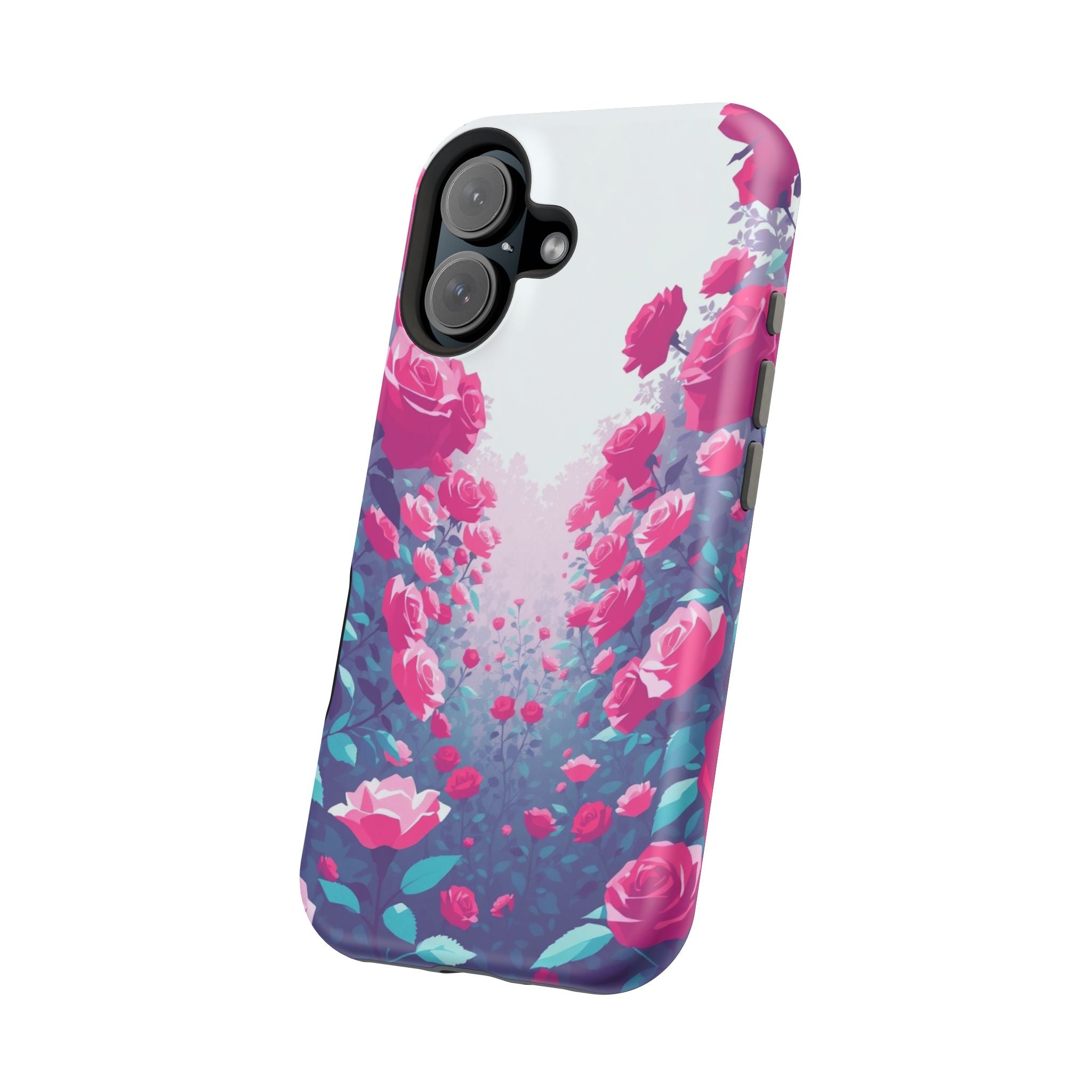 iPhone Cyan And Magenta Rose Garden Slim Everyday Designer Case · iPhone Case