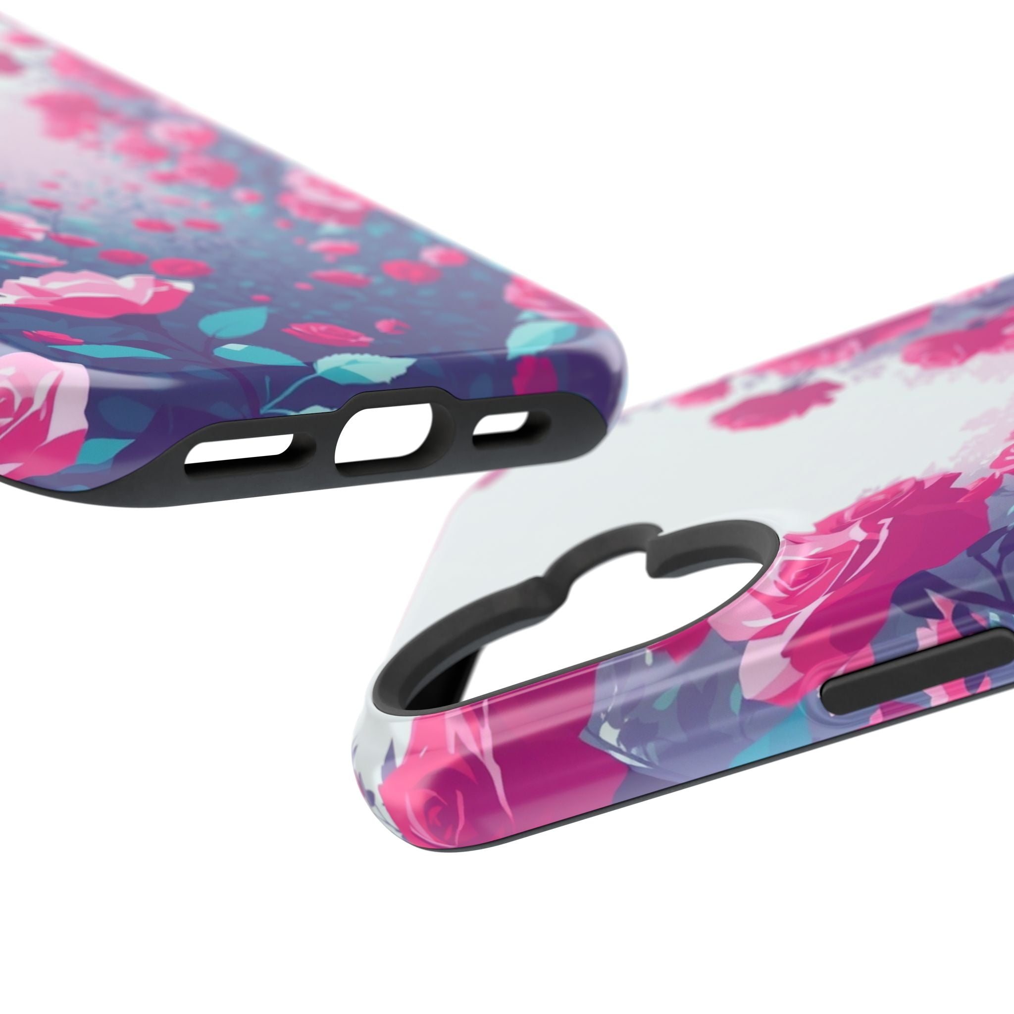 iPhone Cyan And Magenta Rose Garden Slim Everyday Designer Case · iPhone Case