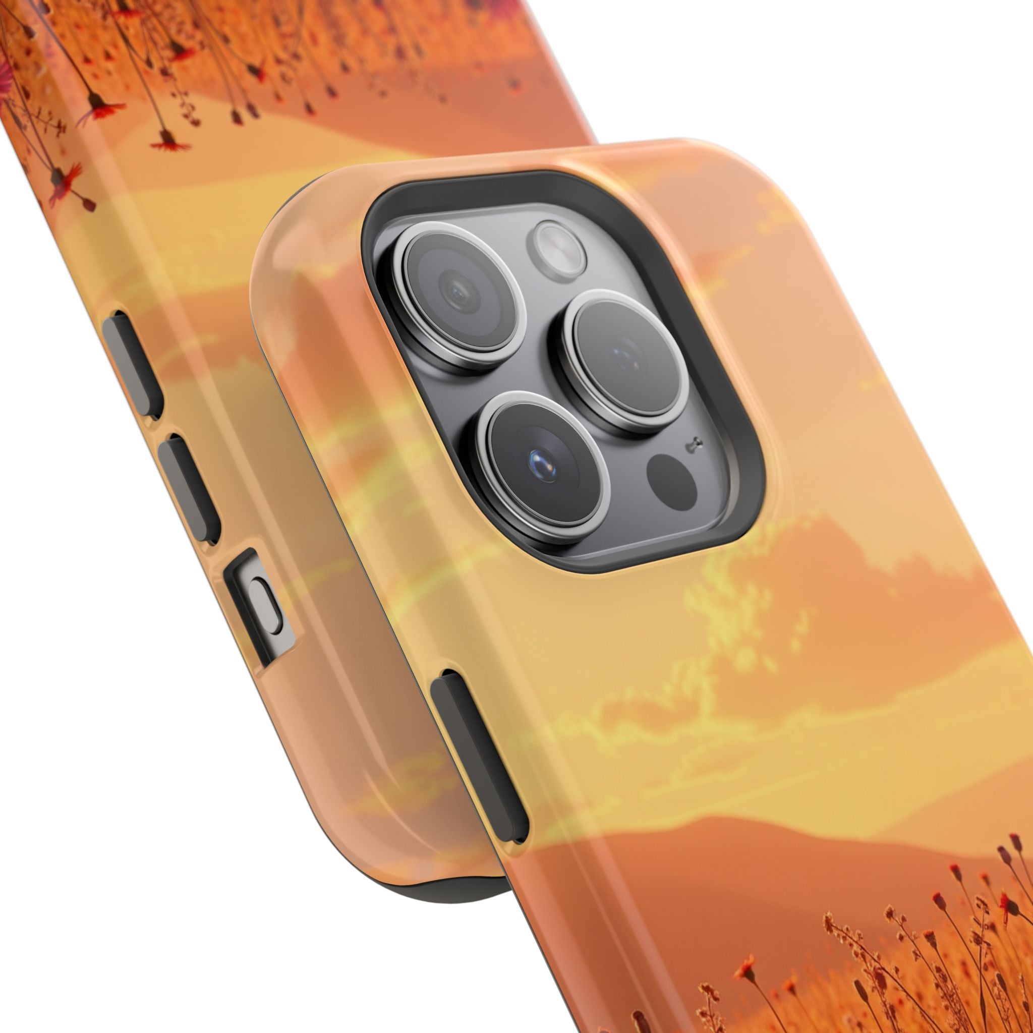 iPhone Sunset Amber And Peach Wildflower Field Soft iPhone Finish · iPhone Case