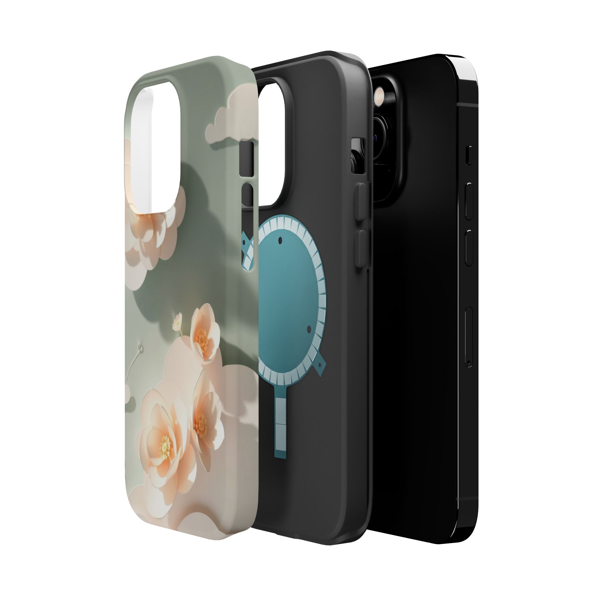 iPhone Sage And Ivory Pastel Floral Cloud Slim iPhone Everyday Designer · iPhone