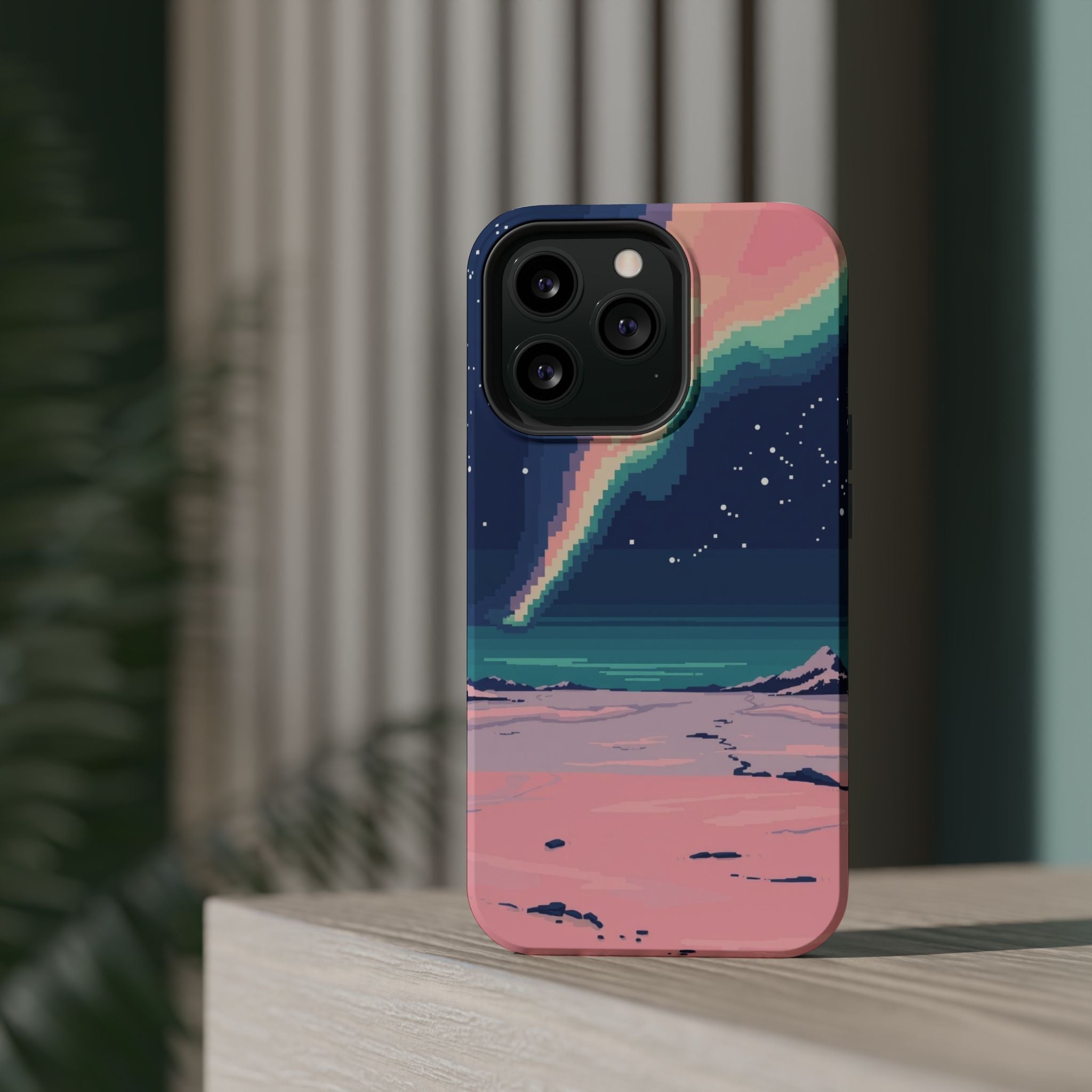 iPhone Mint And Blush Northern Lights Slim Everyday Designer Case · iPhone Case