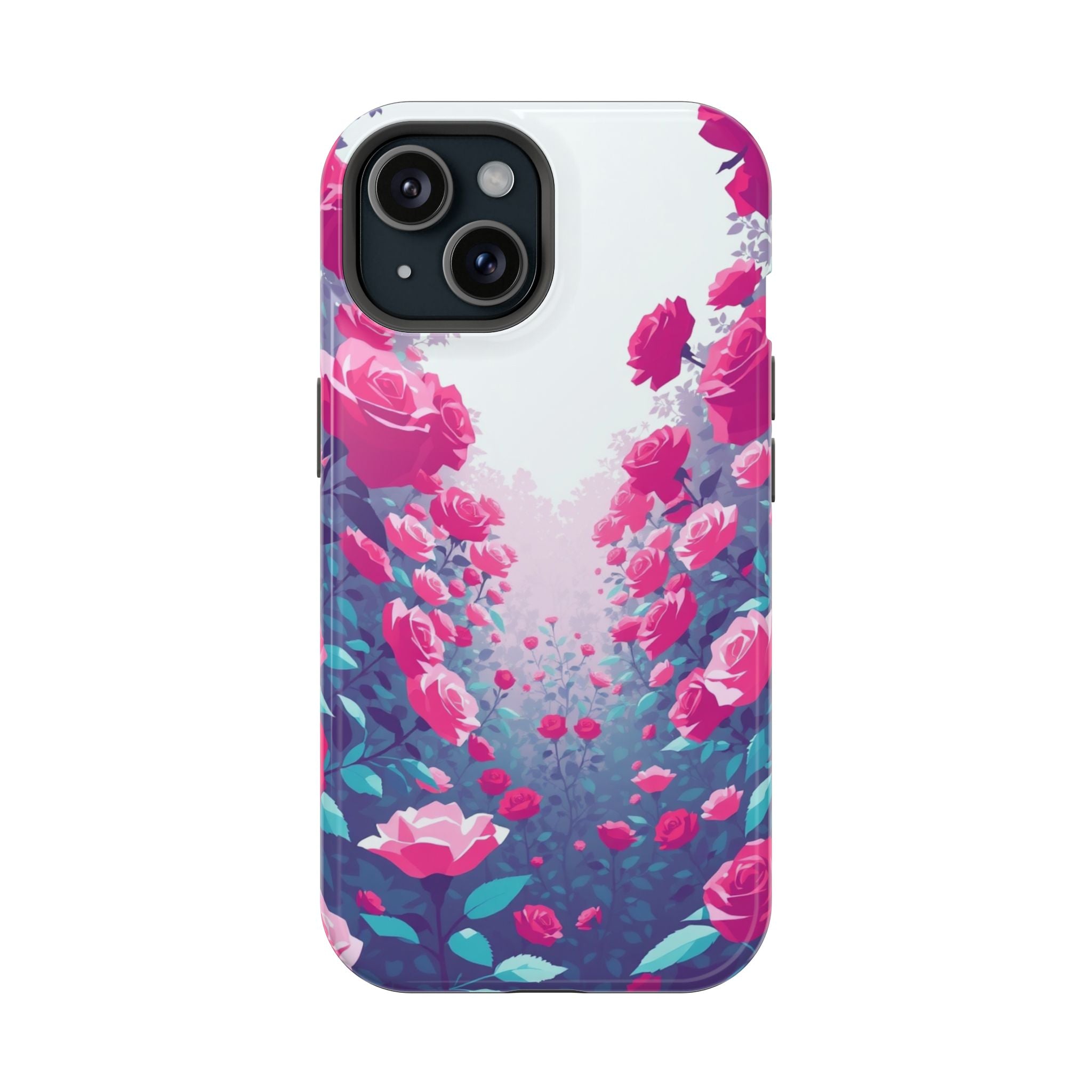 iPhone Cyan And Magenta Rose Garden Slim Everyday Designer Case · iPhone Case