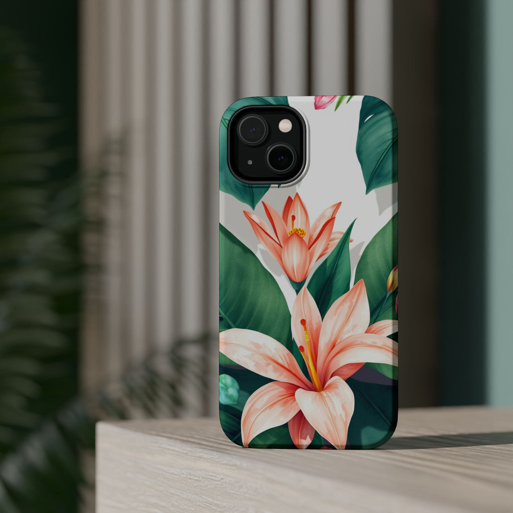 iPhone Tropical Bloom Sage And Ivory Slim Snap Case Gal · iPhone Case