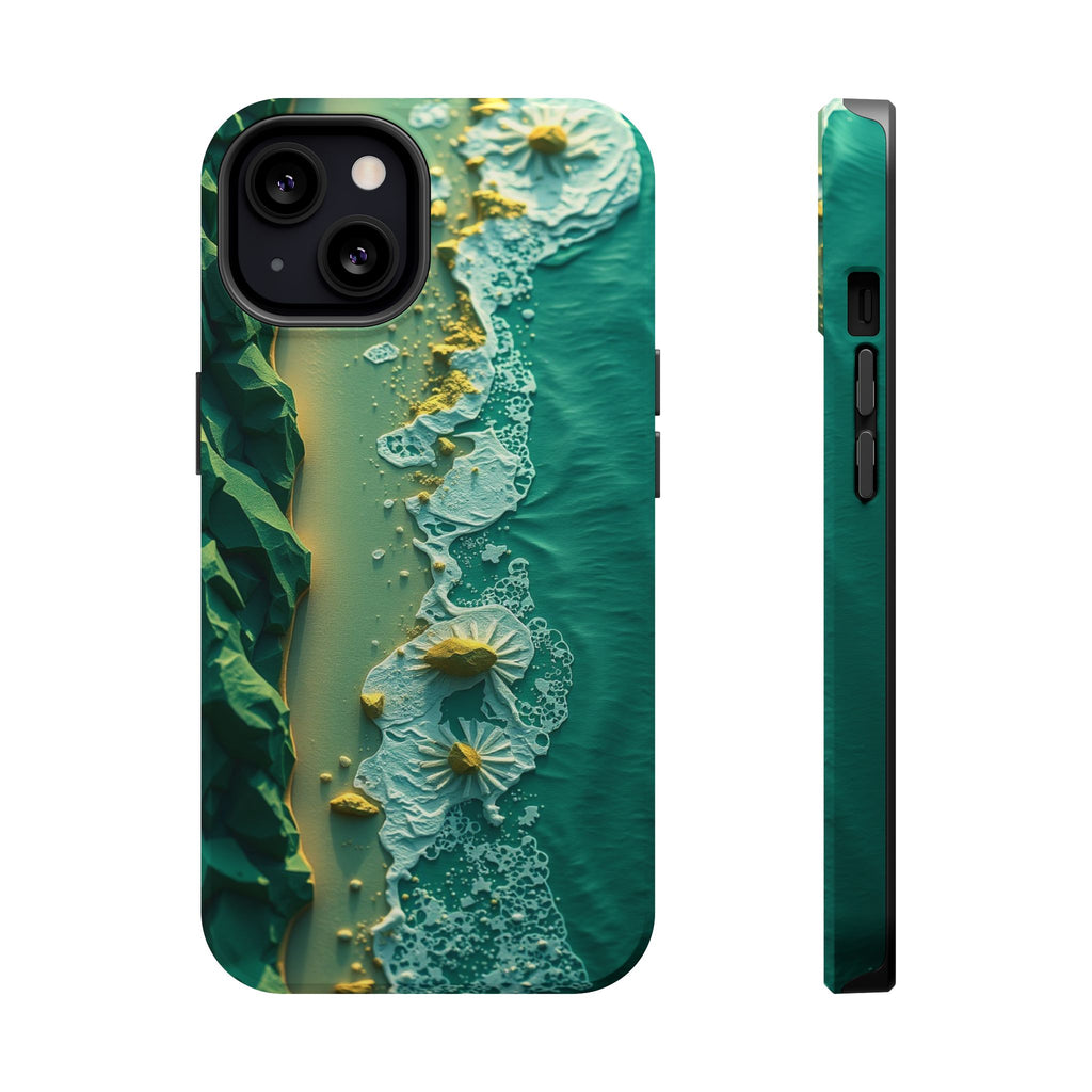 iPhone Emerald Green And Gold Shoreline Aerial Soft iPhone Finish · iPhone Case