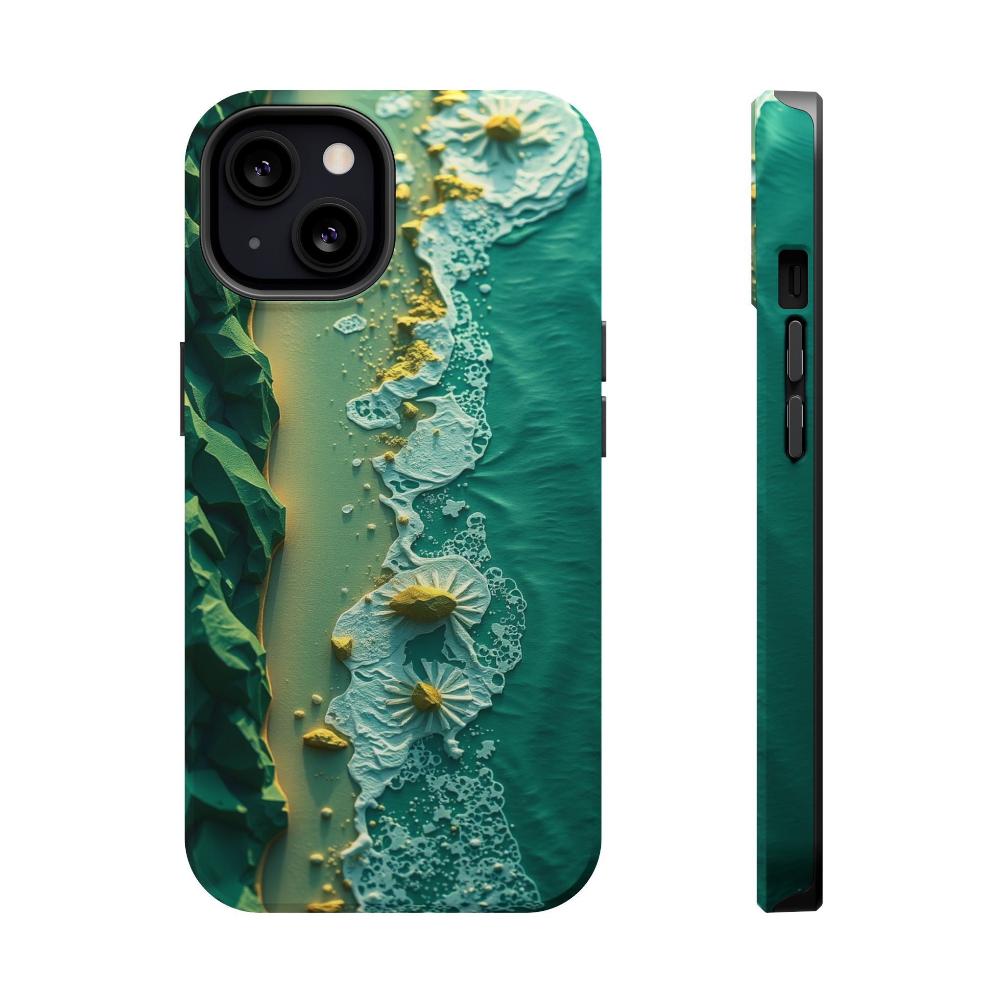 iPhone Emerald Green And Gold Shoreline Aerial Soft iPhone Finish · iPhone Case
