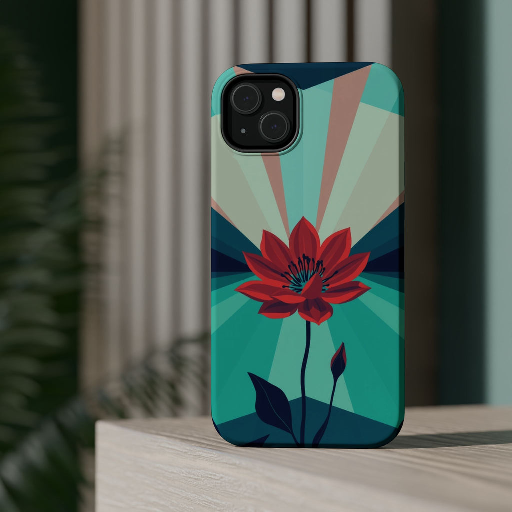 iPhone Teal And Coral Night Bloomer Slim Everyday Designer Case · iPhone Case