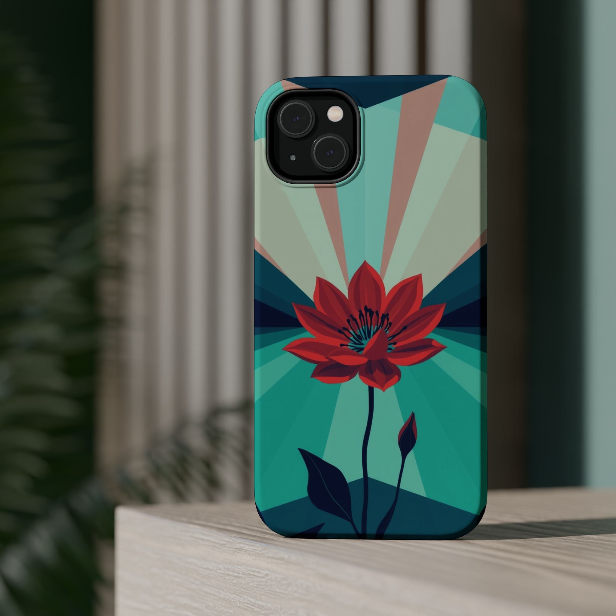 iPhone Teal And Coral Night Bloomer Slim Everyday Designer Case · iPhone Case