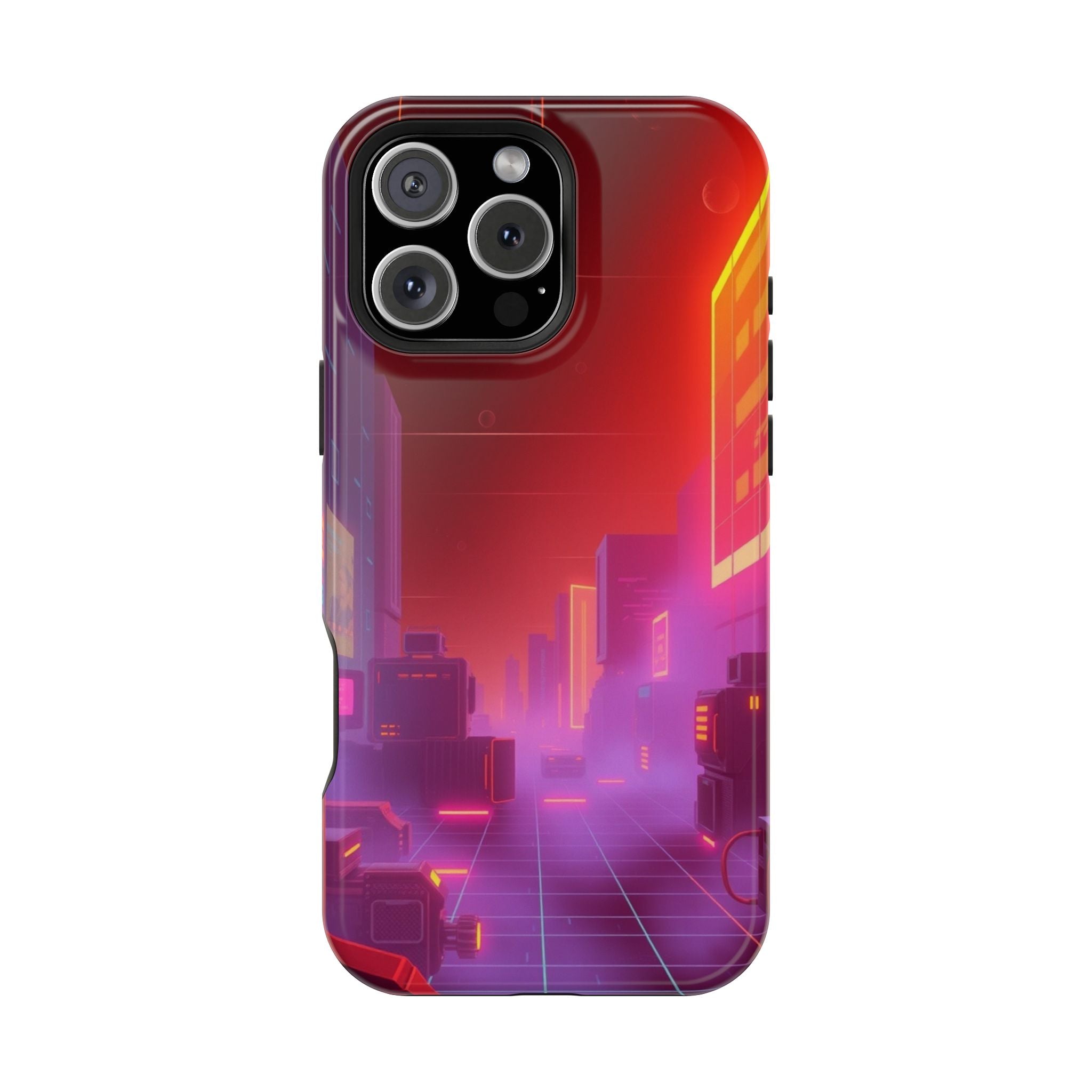 iPhone Dreamy 80s Grid Synthwave Design Slim Everyday Designer Case · iPhone Cas