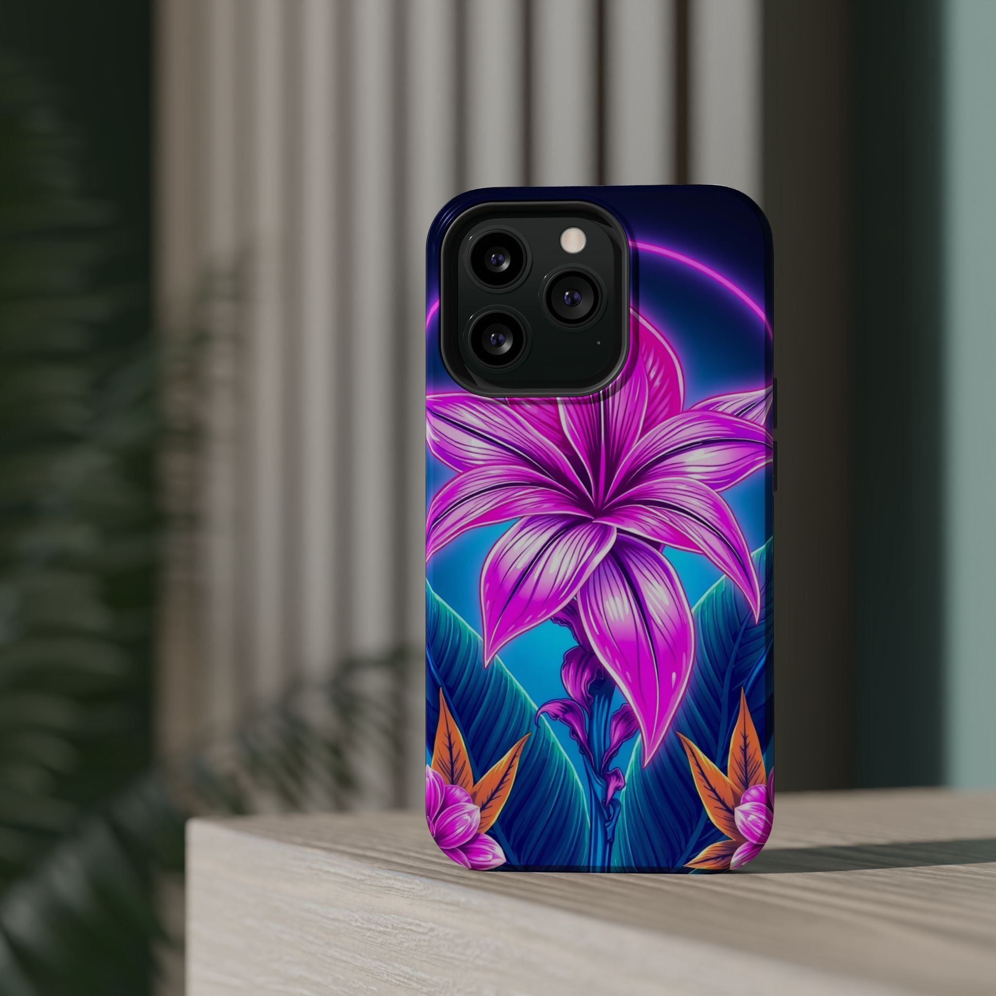 iPhone Tropical Bloom Neon Cyberpunk Slim Everyday Designer Case · iPhone Case
