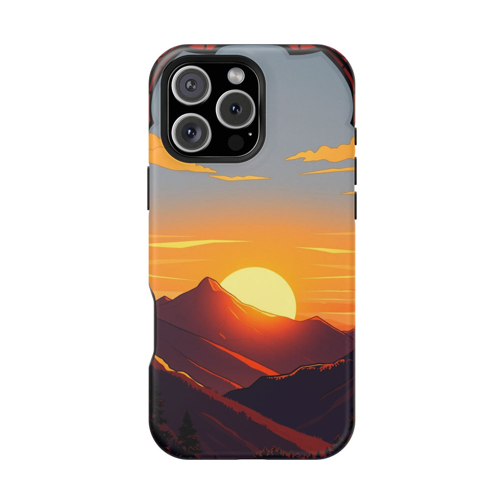 iPhone Sunset Amber And Peach Mountain at Sunrise iPhone Clean Minimal · iPhone