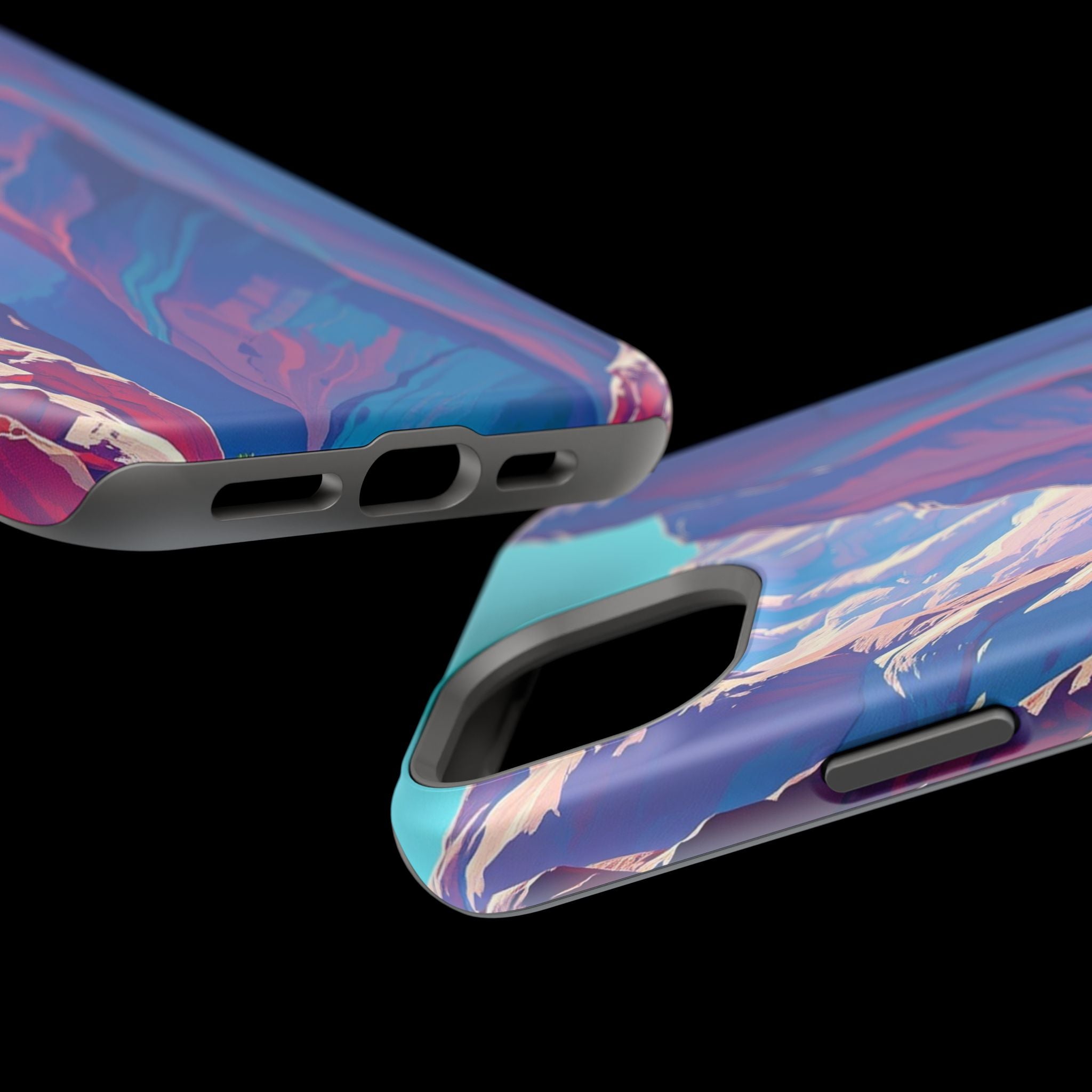 iPhone Cyan And Magenta Canyon Wall Slim Everyday Designer Case · iPhone Case