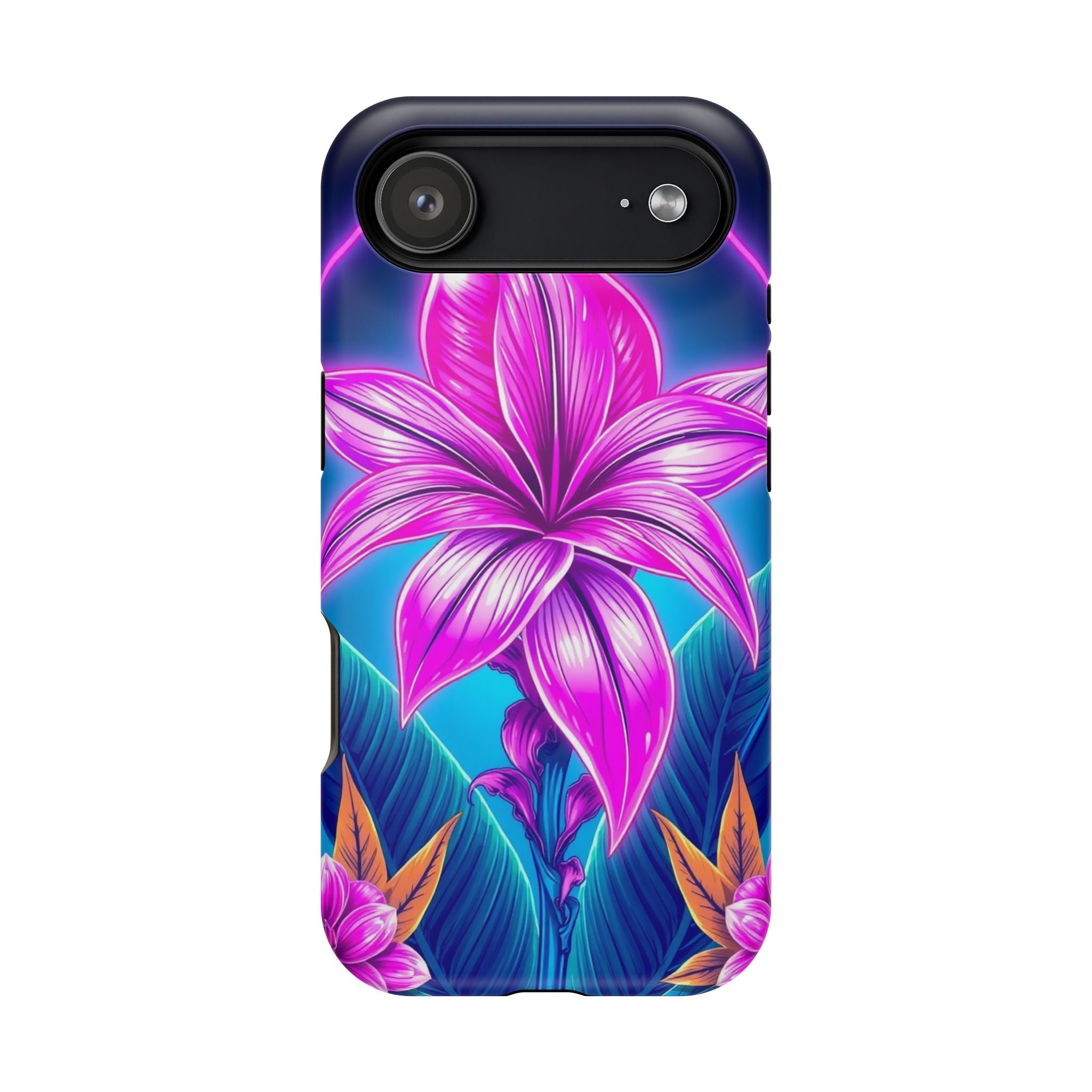 iPhone Tropical Bloom Neon Cyberpunk Slim Everyday Designer Case · iPhone Case