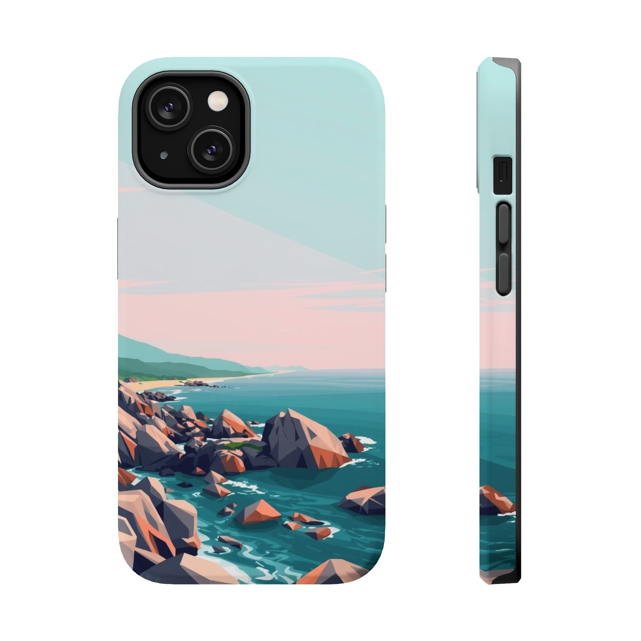 iPhone Mint And Blush Pebble Beach Bold Modern Everyday Snap Case · iPhone Case