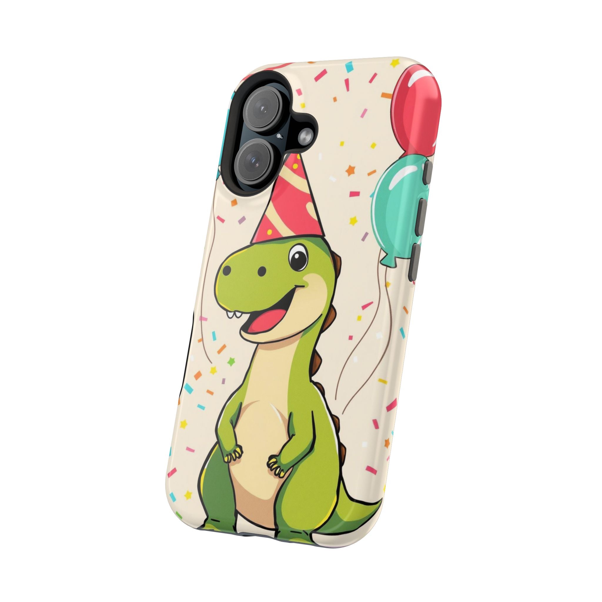 iPhone Dino with Party Hat Kids Fun Phone Case Gift Slim Snap Case · iPhone Case