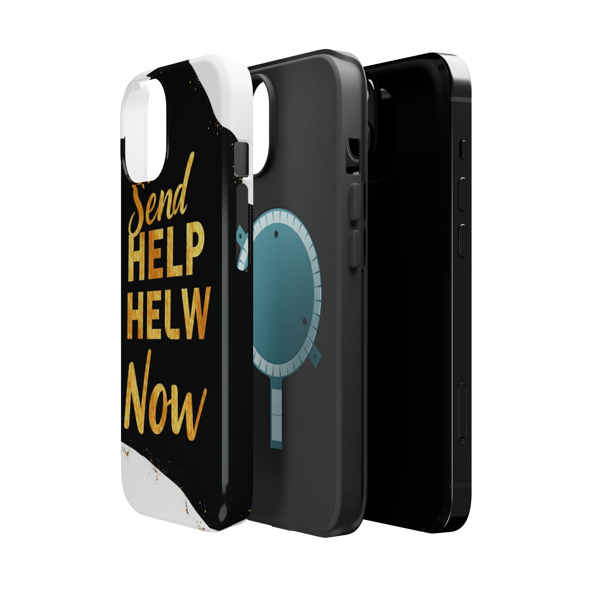 iPhone Send Help Now Enchanted Art Bold Modern Everyday Snap Case · iPhone Case
