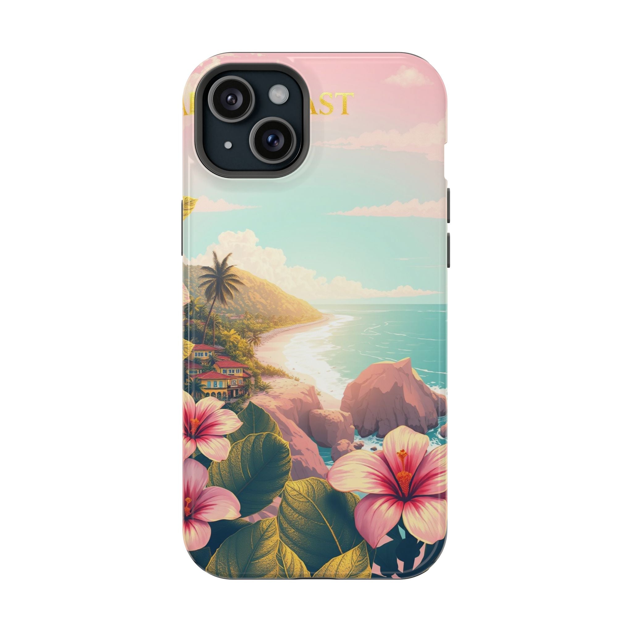 iPhone Mint And Blush Hibiscus Coast Slim Everyday iPhone 14 Designer · iPhone C
