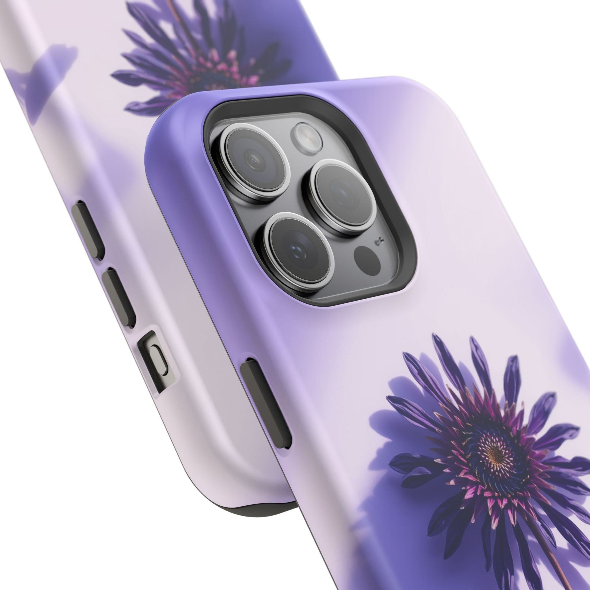 iPhone Indigo And Violet Dried Flower Flat Lay Soft iPhone Finish · iPhone Case