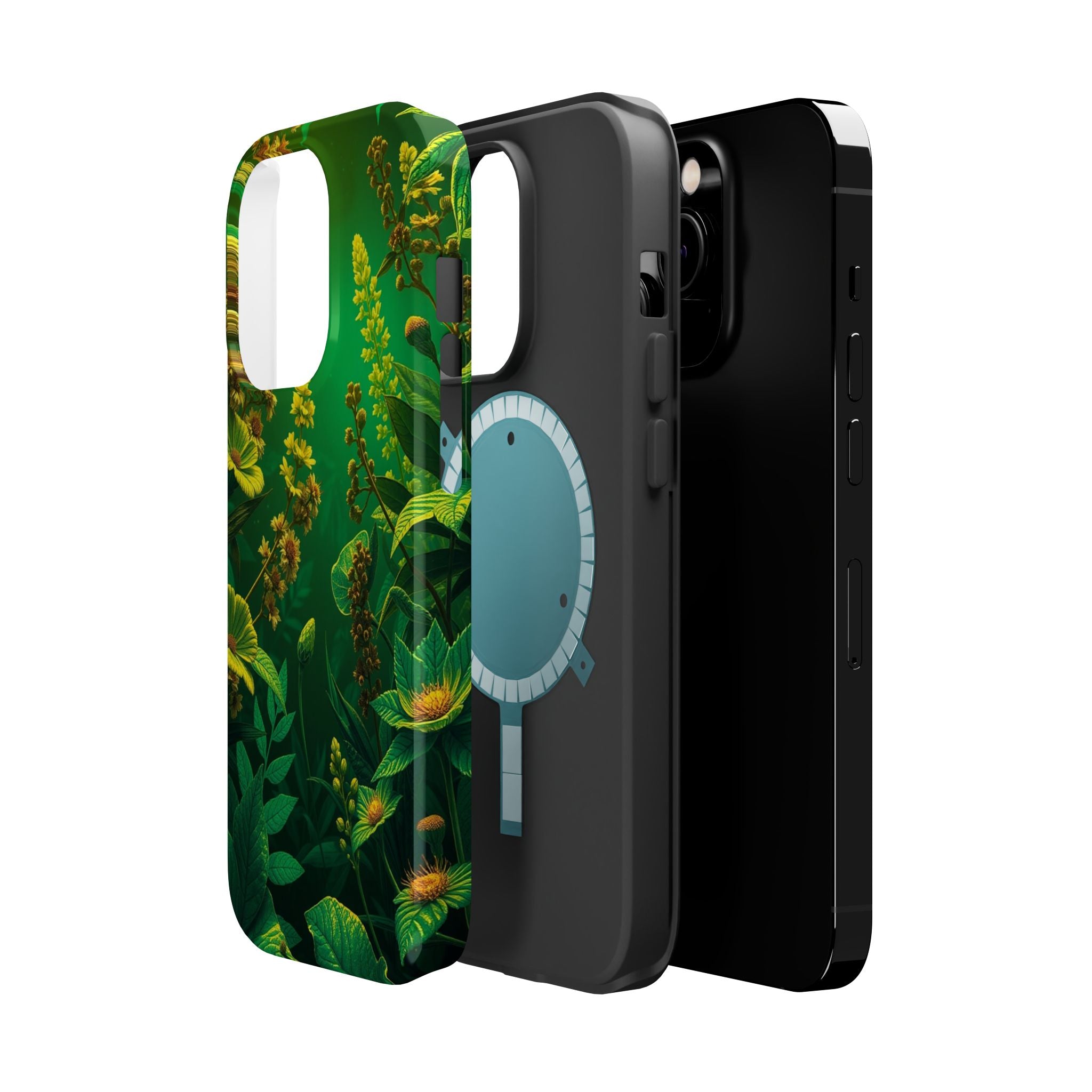 iPhone Emerald Green And Gold Vintage Botanicals Print Slim Snap Case · iPhone C