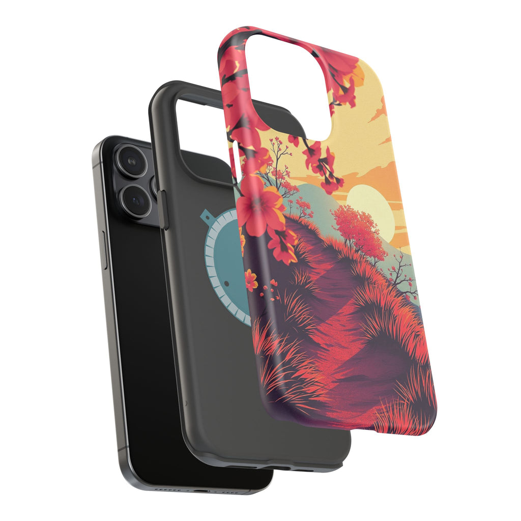 iPhone Sunset Amber And Peach Blossom Trail Soft iPhone 15 Finish · iPhone Case