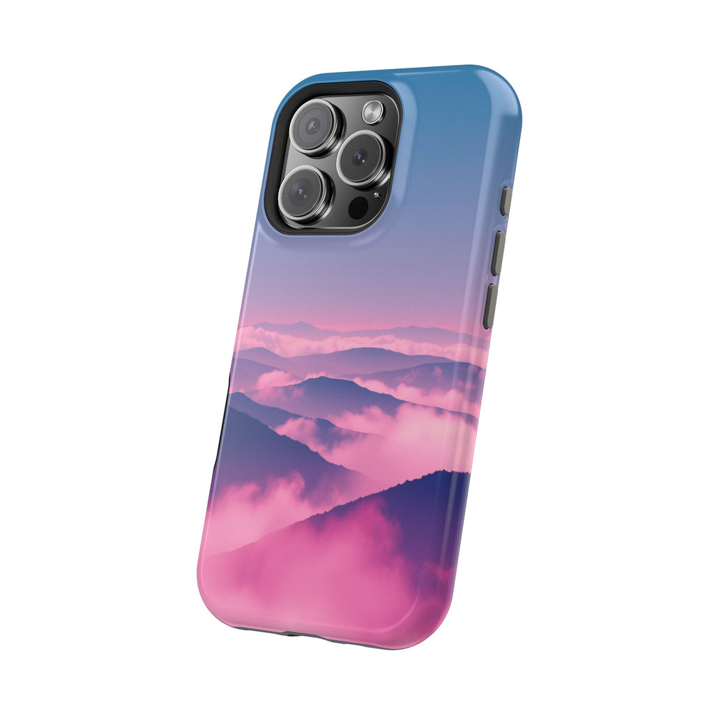 iPhone Dreamy Fog Rolling Over Hills Design Soft iPhone 19 Finish · iPhone Case
