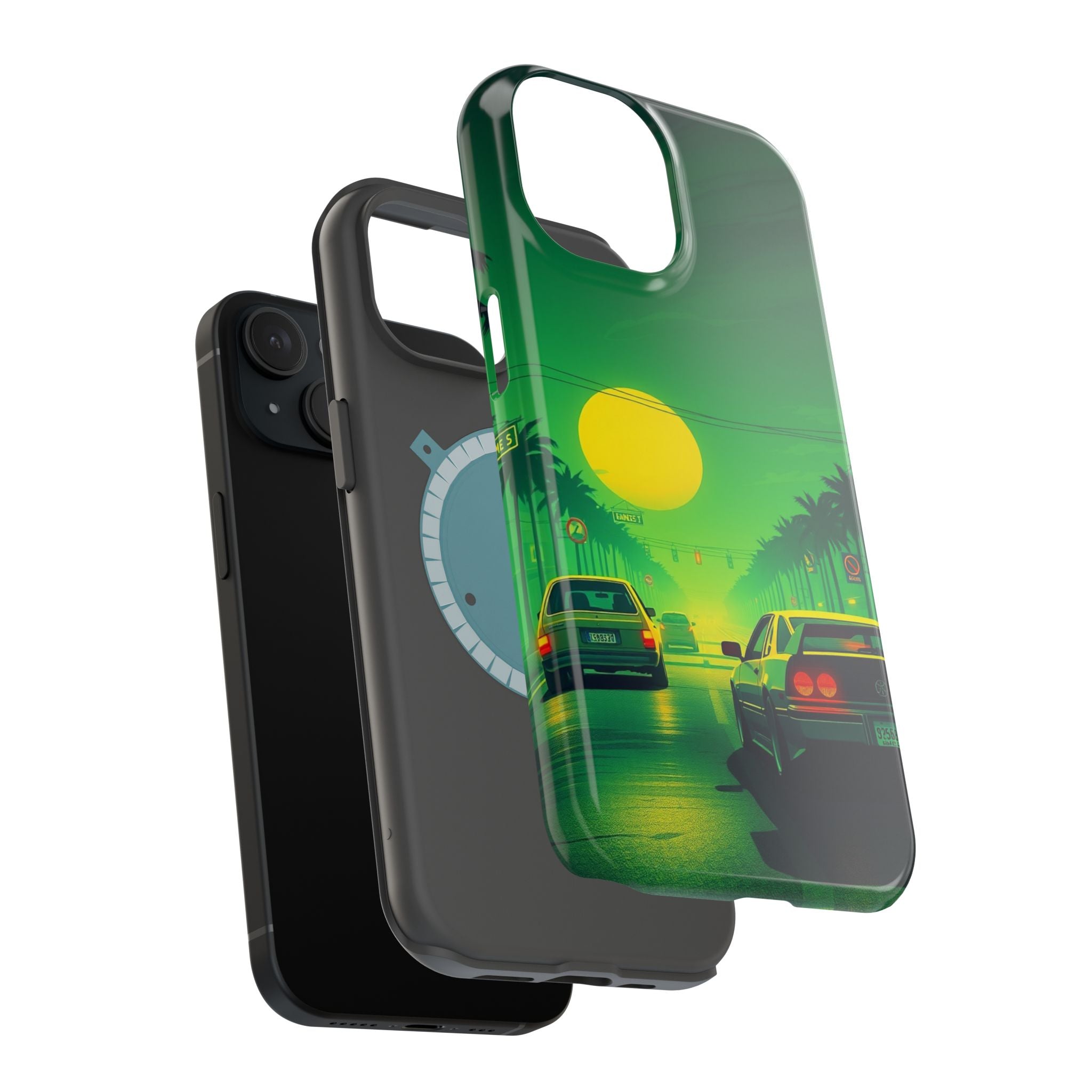 iPhone Dreamy Sunset Drive 80s Design Slim Everyday Designer Case · iPhone Case