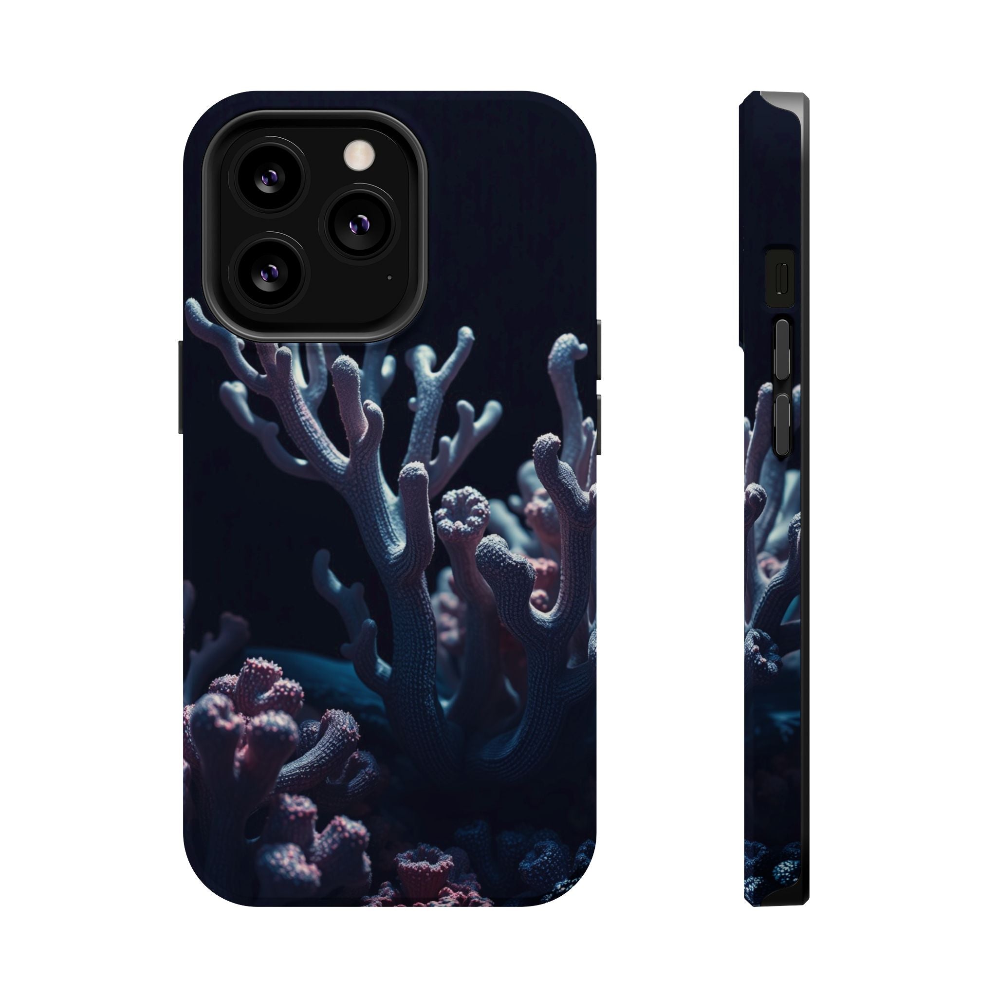 iPhone Midnight Blue And Silver Coral Reef Life Soft iPhone Finish · iPhone Case