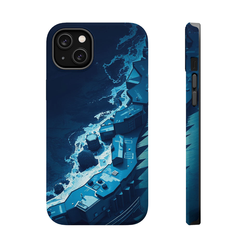 iPhone Midnight Blue And Silver Shoreline Aerial Clean iPhone Minimal · iPhone C